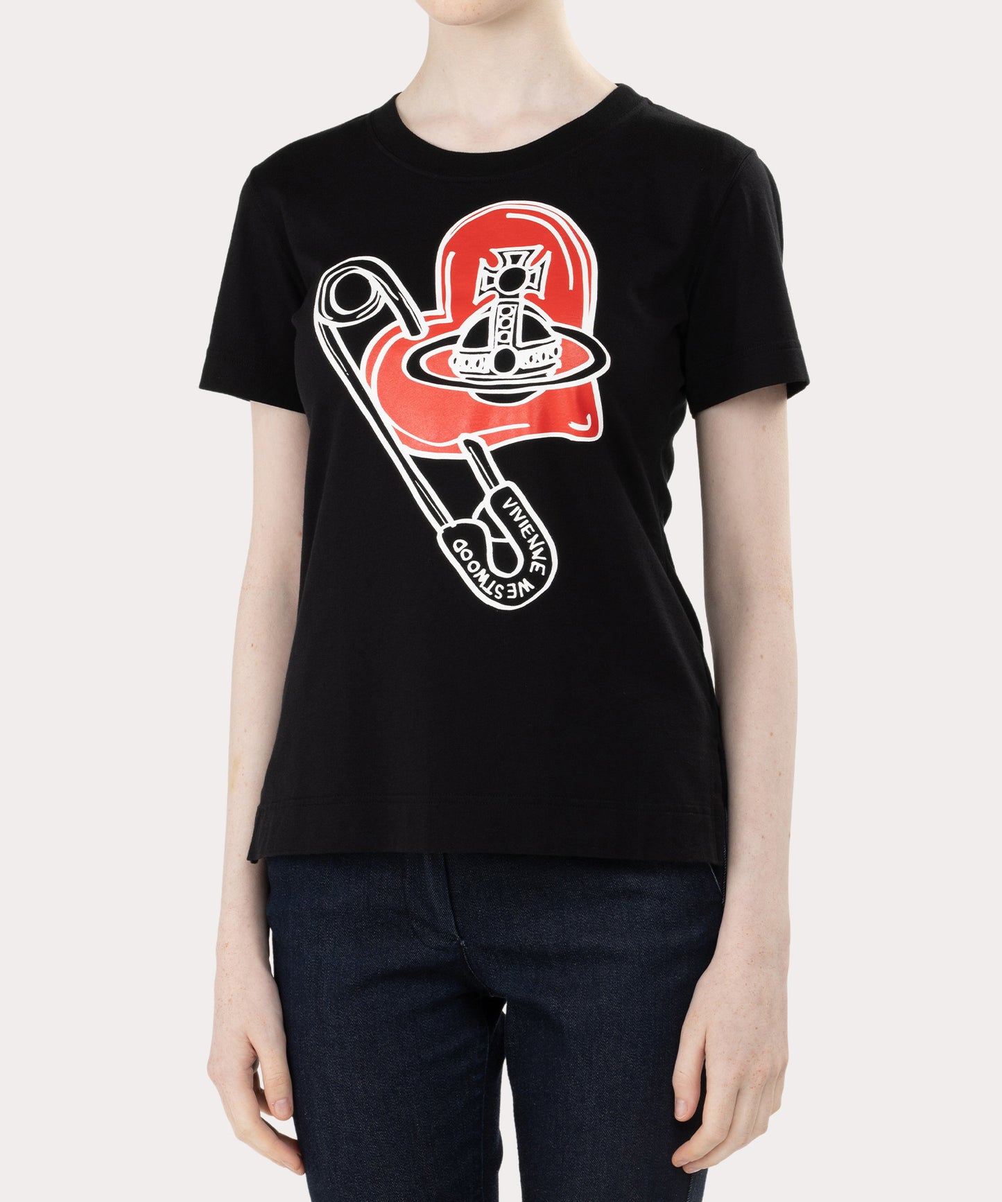 SAFETY PIN HEART クラシックTシャツ