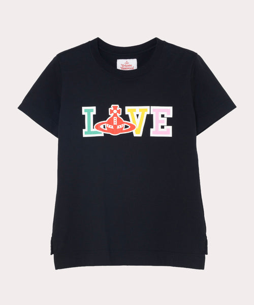 VARSITY LOVE クラシックTシャツ(ブラック)（レディース