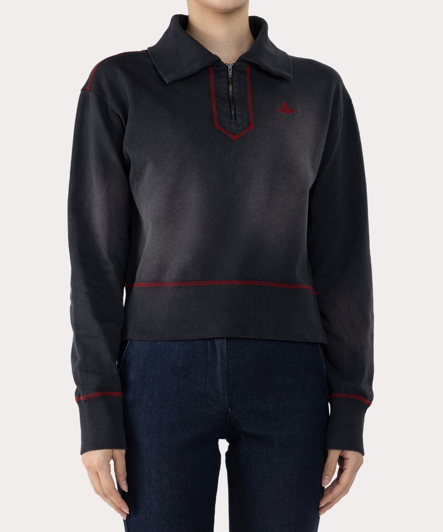 ヴィヴィアンウエストウッド ドライバーズニット ブラック Sハーフジップ Vivienne Westwood MAN（ヴィヴィアンウエストウッドマン）の