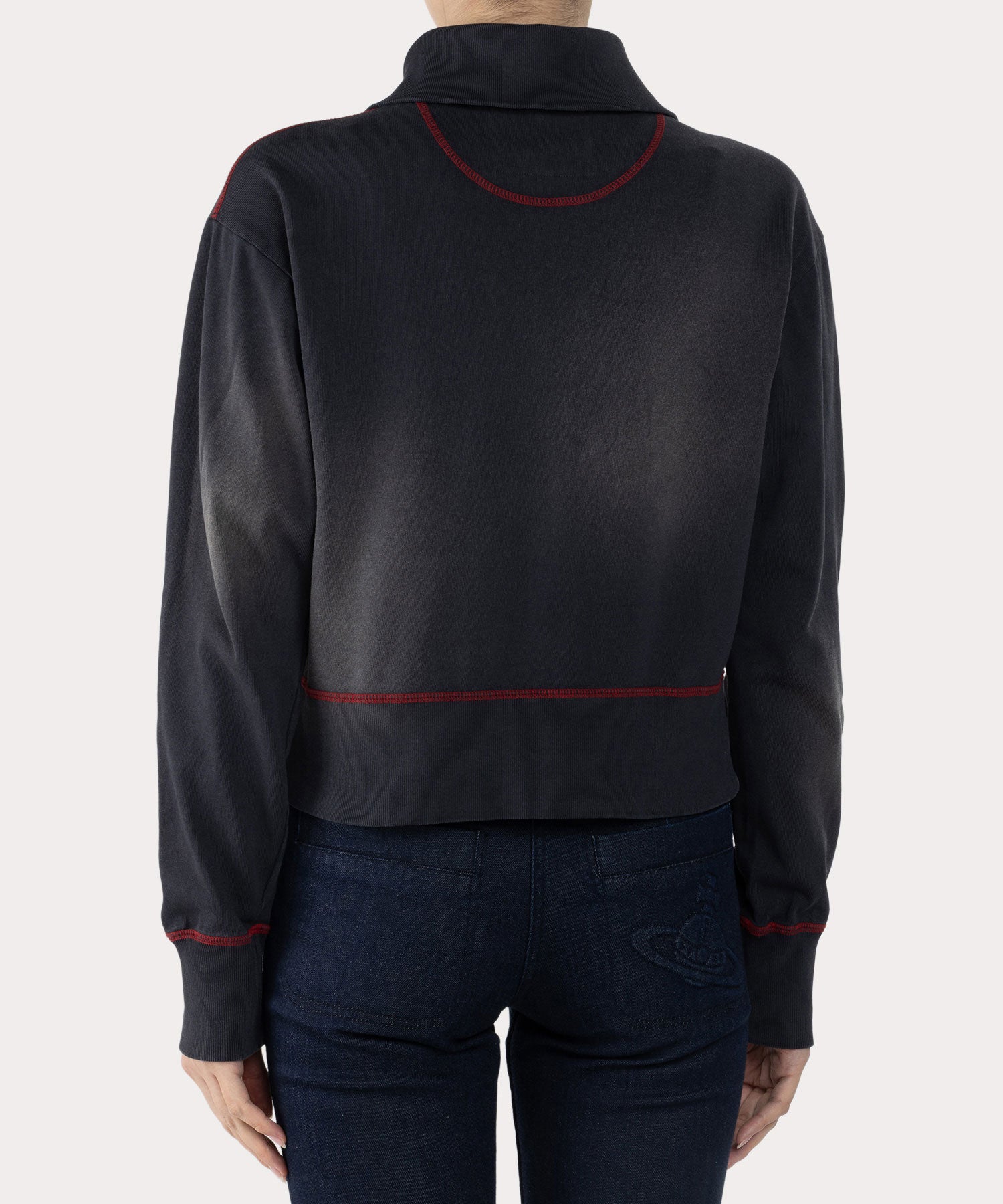 オーガニックBD 天竺ハーフジップトップ(グレー系)（レディース