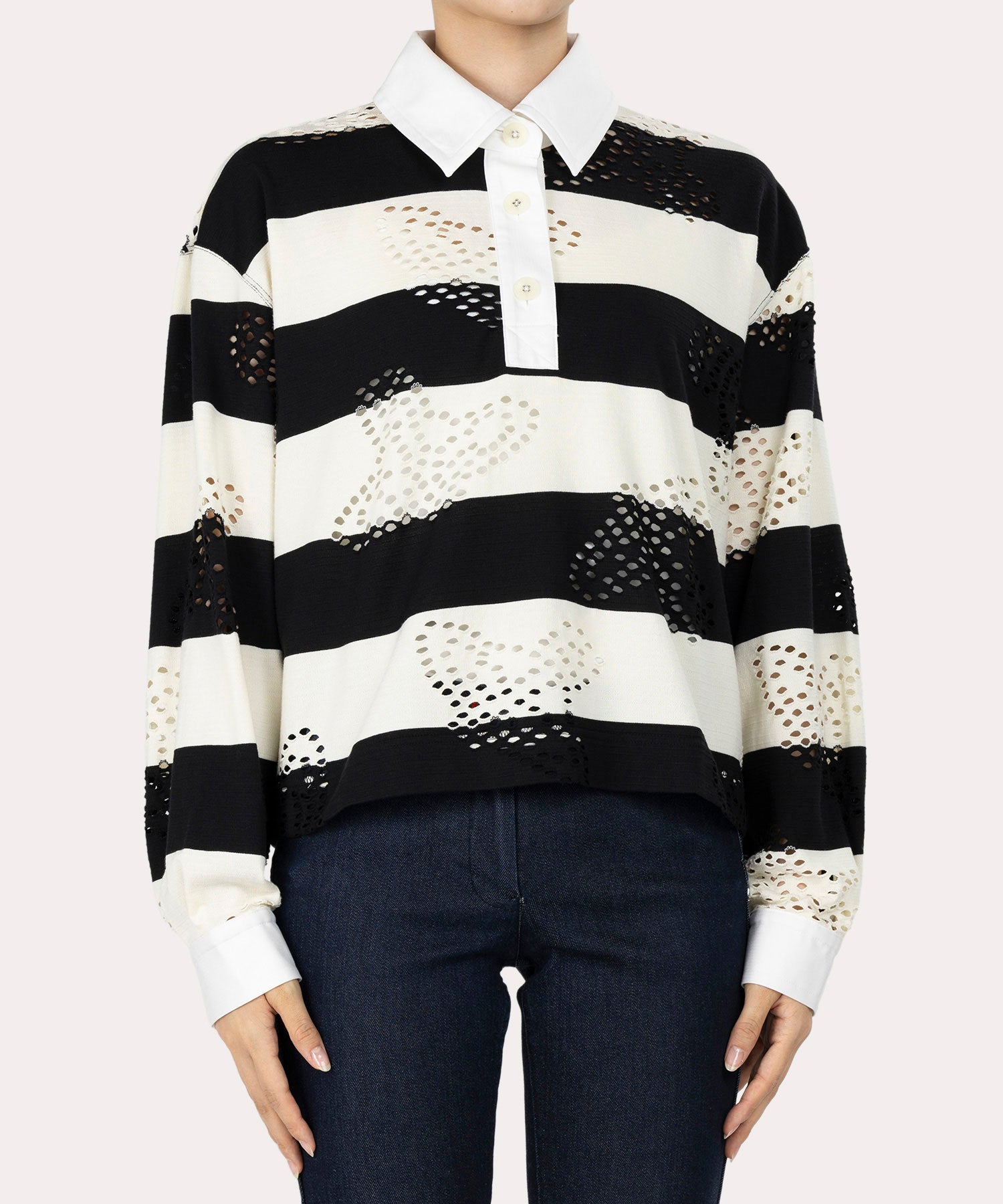 ドットORB ラグビーシャツ(ブラック系)（レディース）（1612352027