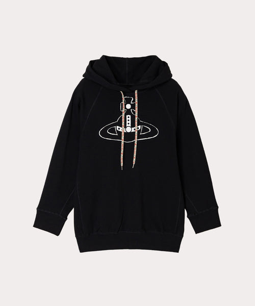 【匿名配送・クリーニング済】Vivienne Westwood フーディ　黒 TRICK ORB SWEAT SHIRT バットウィングフーディー(ブラック