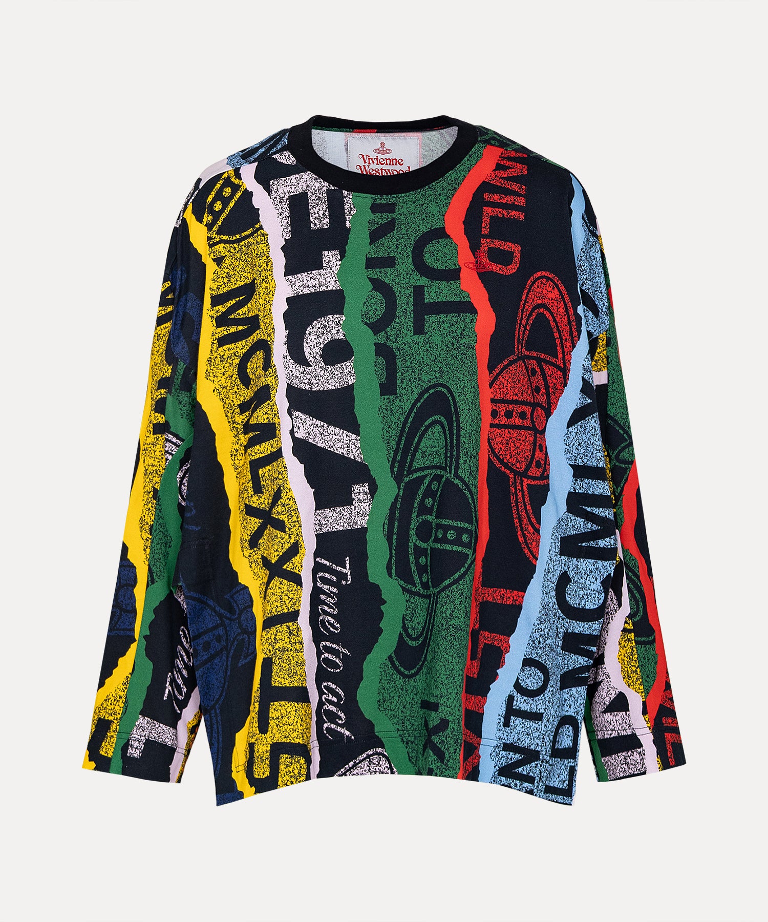 Vivienne Westwood 長袖　カットソー TOWEL BLACK PRINT ピロー 長袖Tシャツ(ブラック)（レディース