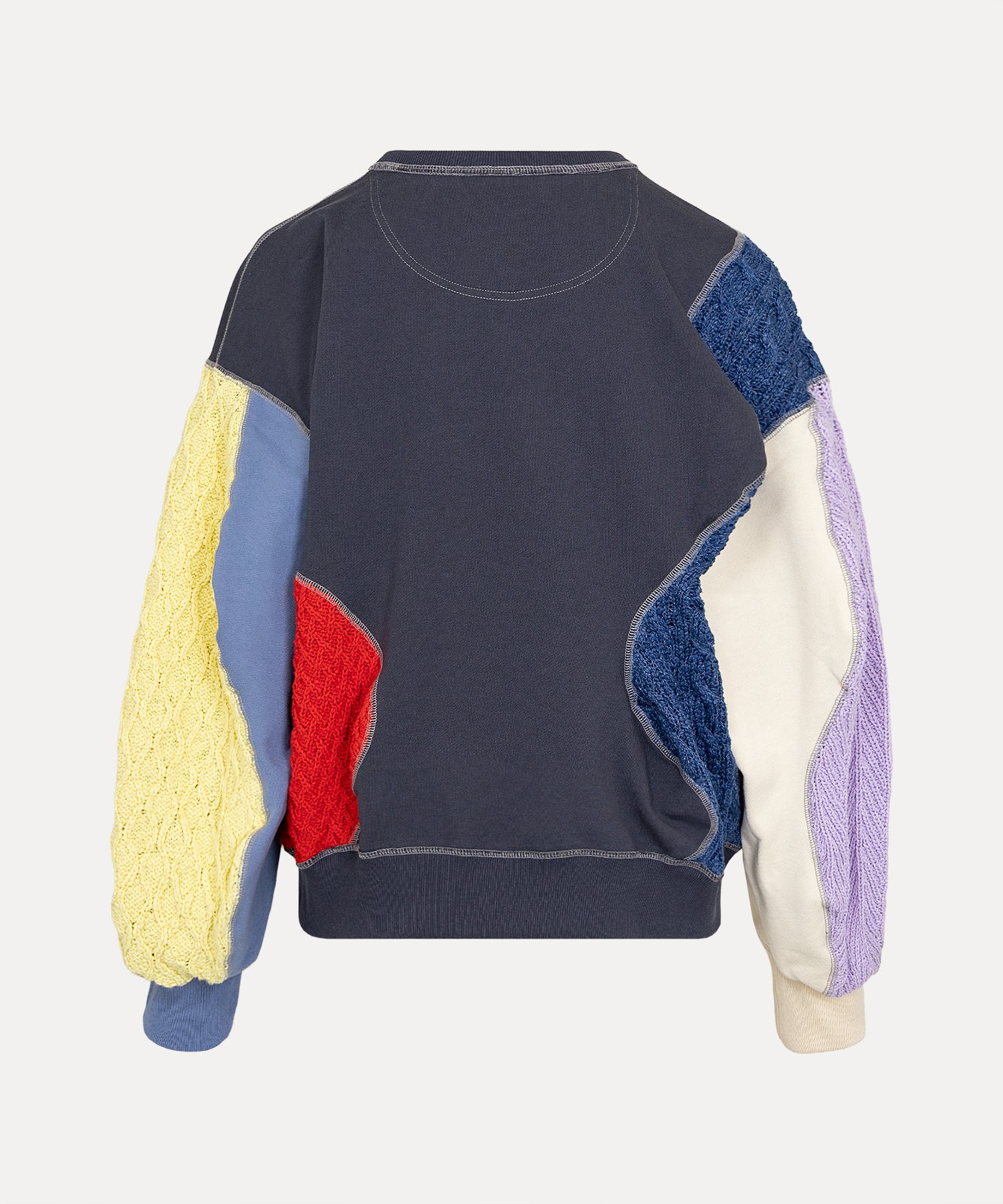 マルチニットブロッキング アニマルトップ(グレー系)（レディース