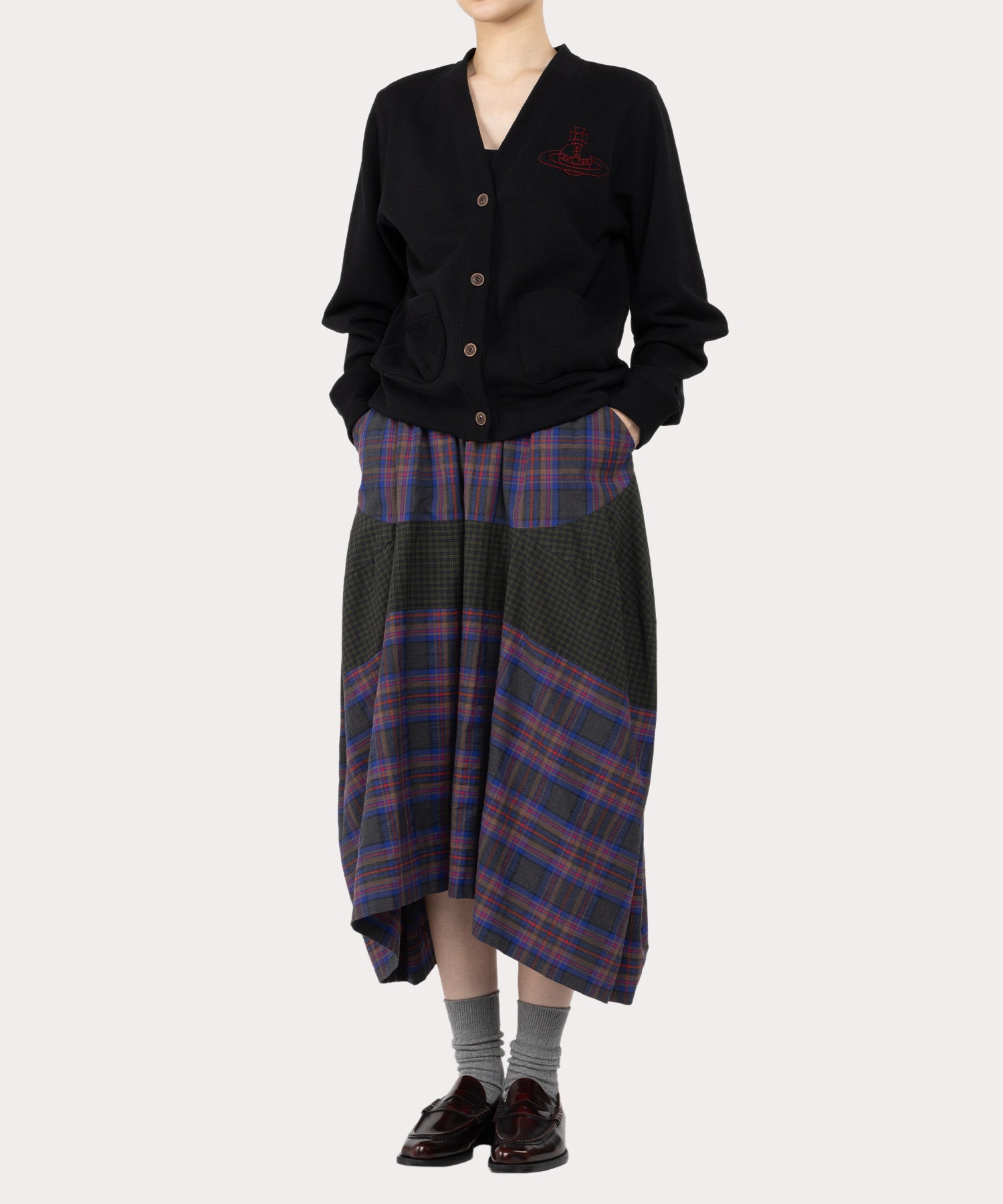 ヘビー裏毛ドームORB カーディガン(ブラック)（レディース