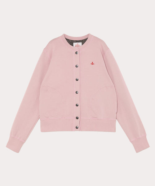 裏毛スナップ カーディガン(ピンク)（レディース）（1612452004