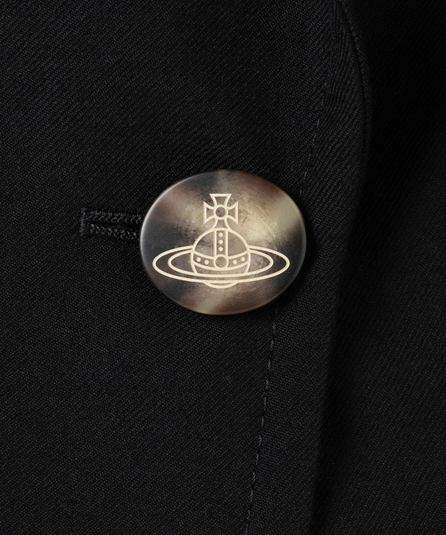 ウールサージ コンパクトジャケット(ブラック)（レディース