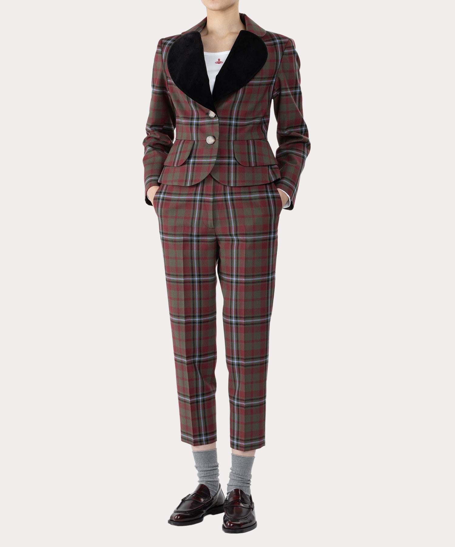 TARTAN CHECK ラブジャケット(カーキ)（レディース）（1612452012