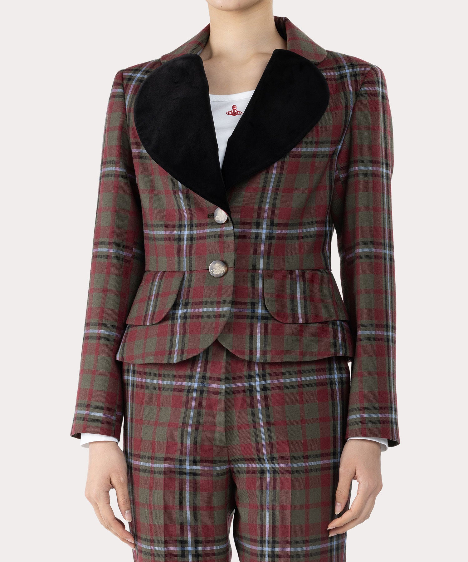 TARTAN CHECK ラブジャケット(カーキ)（レディース）（1612452012