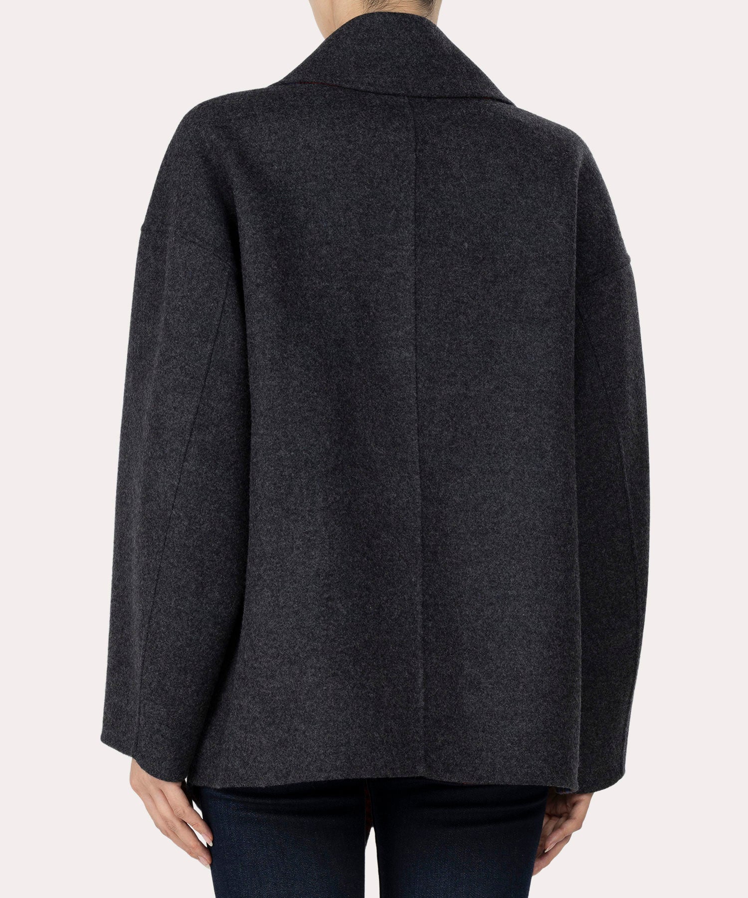 Vivienne Westwood ダークグレー シングルブレストコート TARTAN CHECKリバー アシンメトリージャケットコート(グレー系