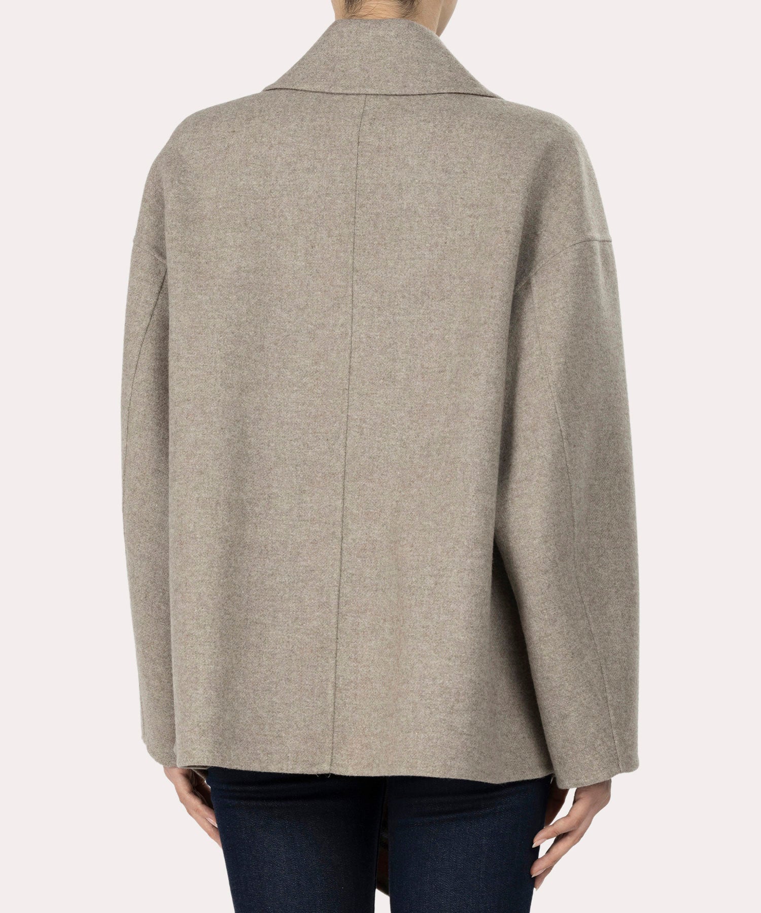 TARTAN CHECKリバー アシンメトリージャケットコート(ベージュ系