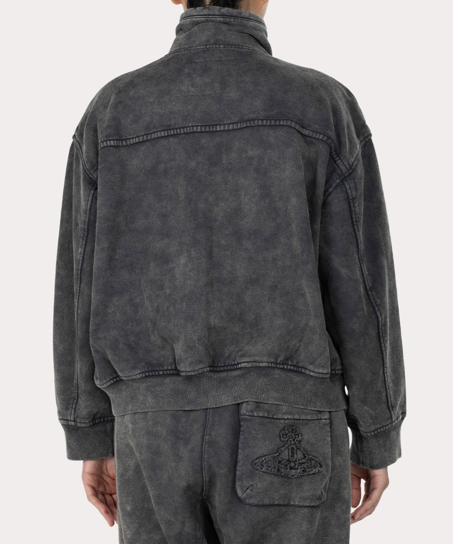 ケミカルウォッシュ ブルゾン(ブラック)（レディース）（1612452024