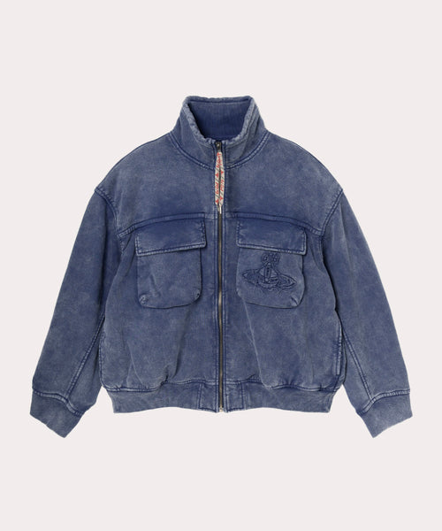 Vivienne Westwood ANGLOMANIA メッシュブルゾン ケミカルウォッシュ ブルゾン(ブルー)（レディース）（1612452024