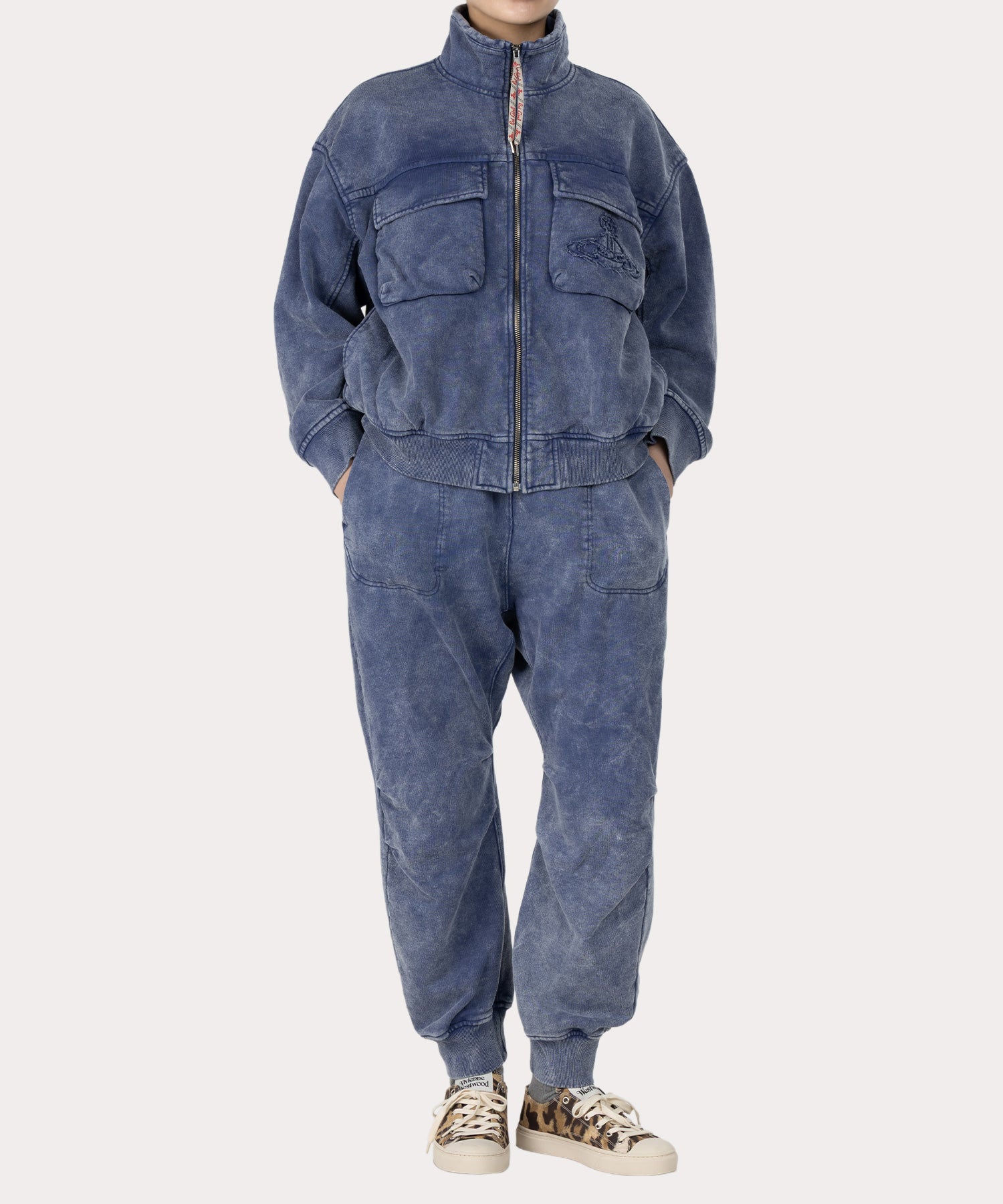 ケミカルウォッシュ ブルゾン(ブルー)（レディース）（1612452024