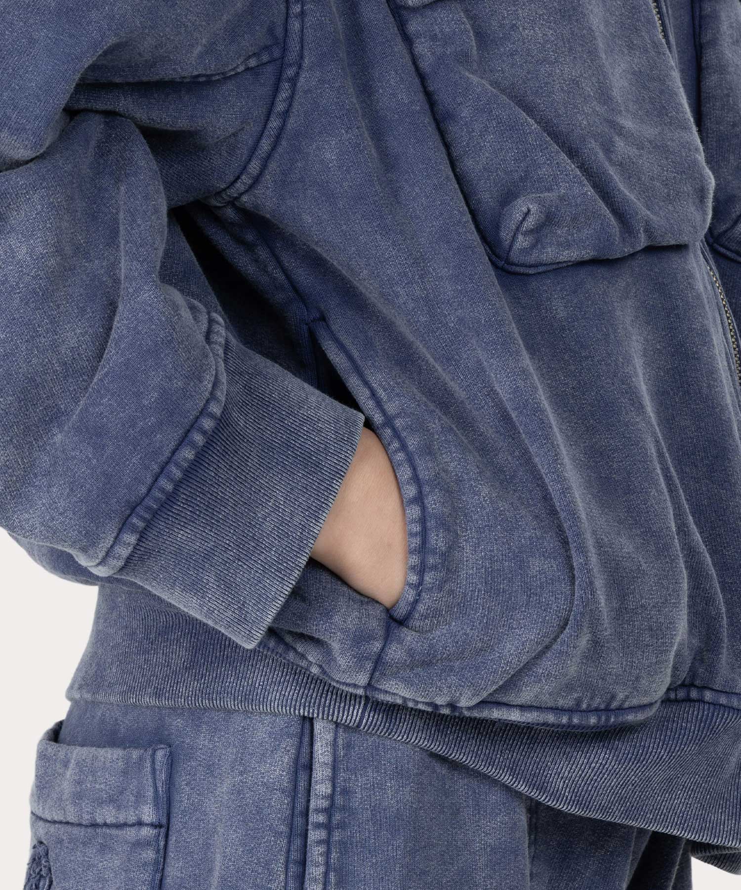 ケミカルウォッシュ ブルゾン(ブルー)（レディース）（1612452024