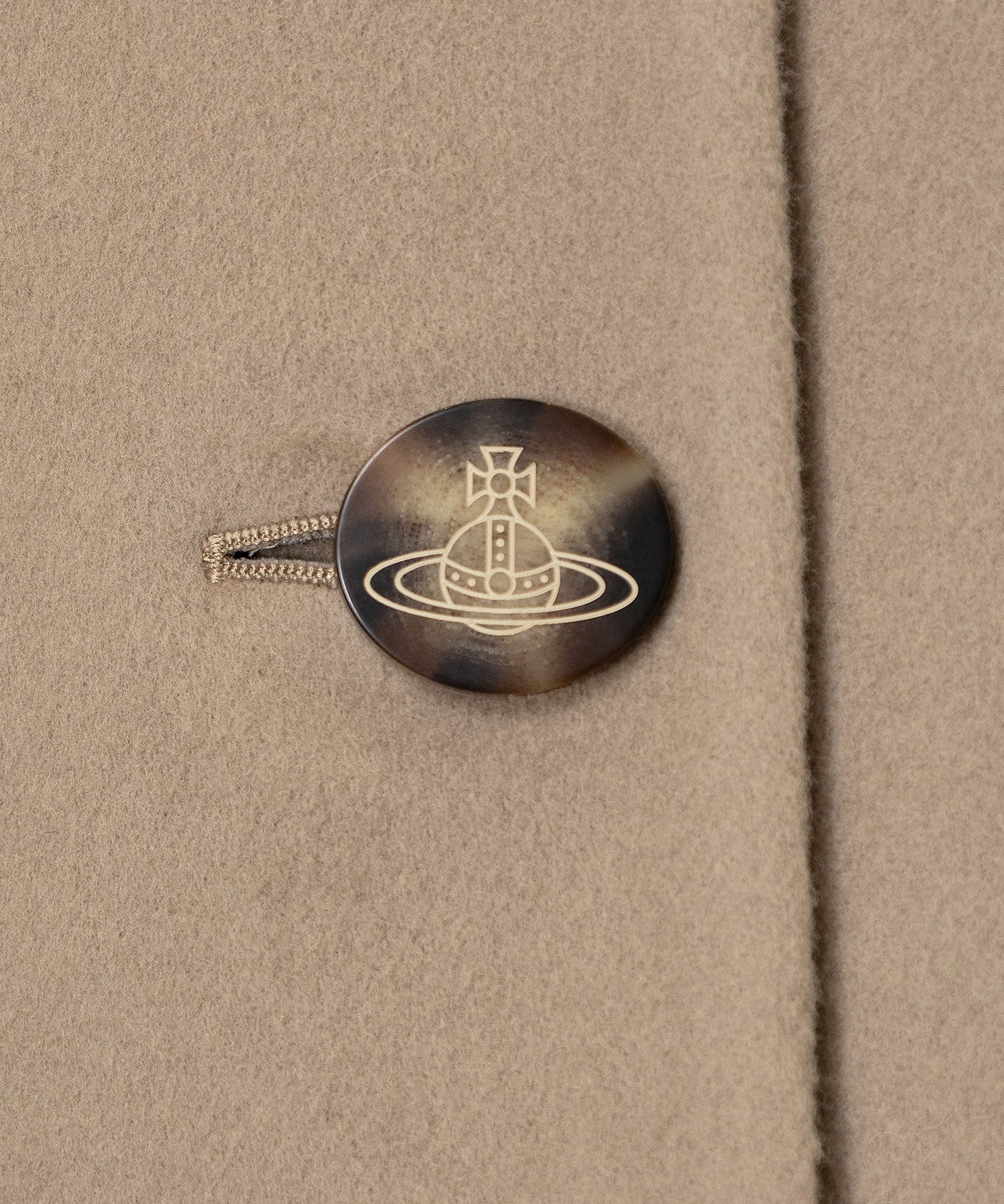 ウールメルトン バットウィングショートコート(ベージュ)（レディース