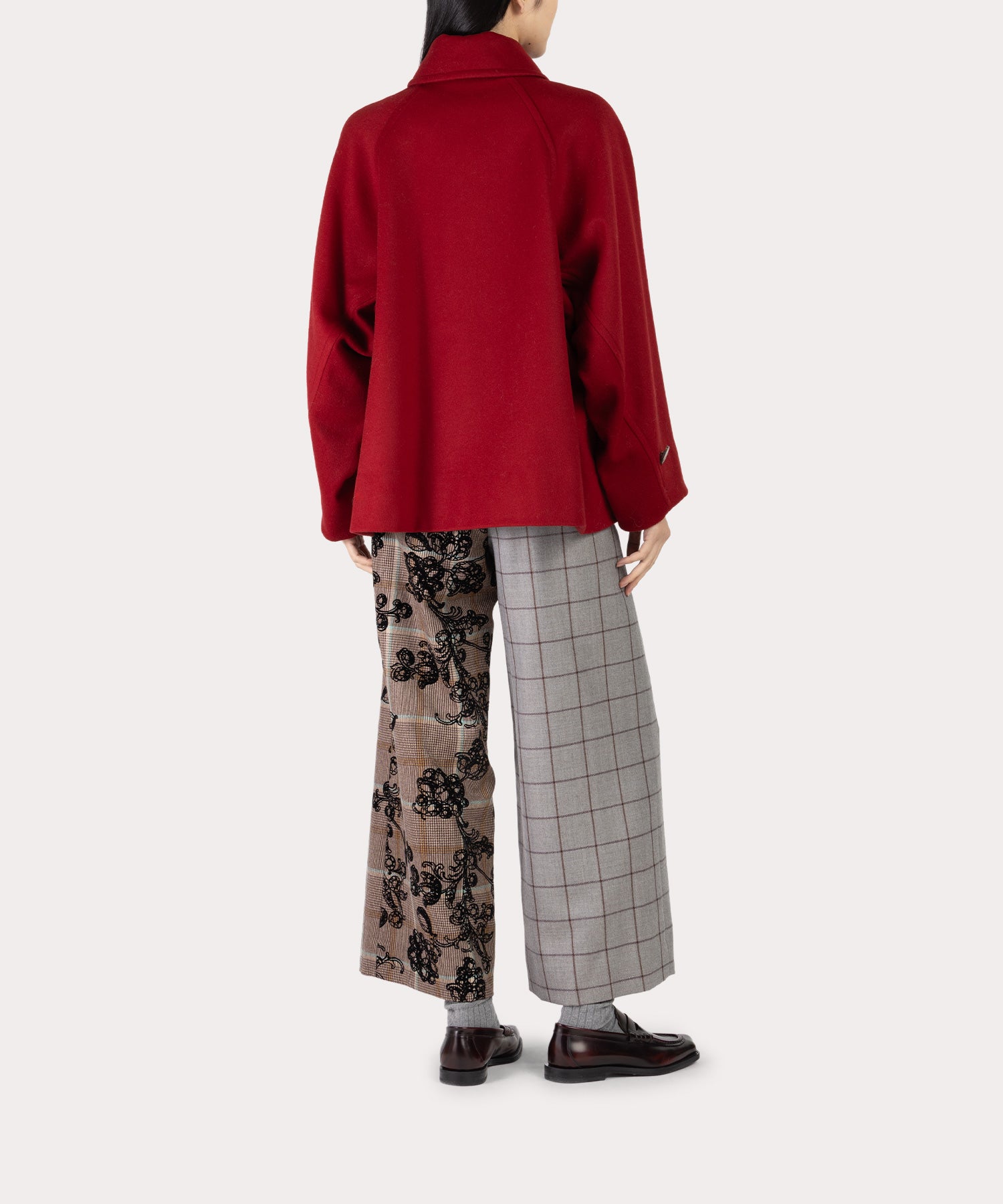 Vivienne Westwood ショートコート　ボルドー ウールメルトン バットウィングショートコート(レッド)（レディース