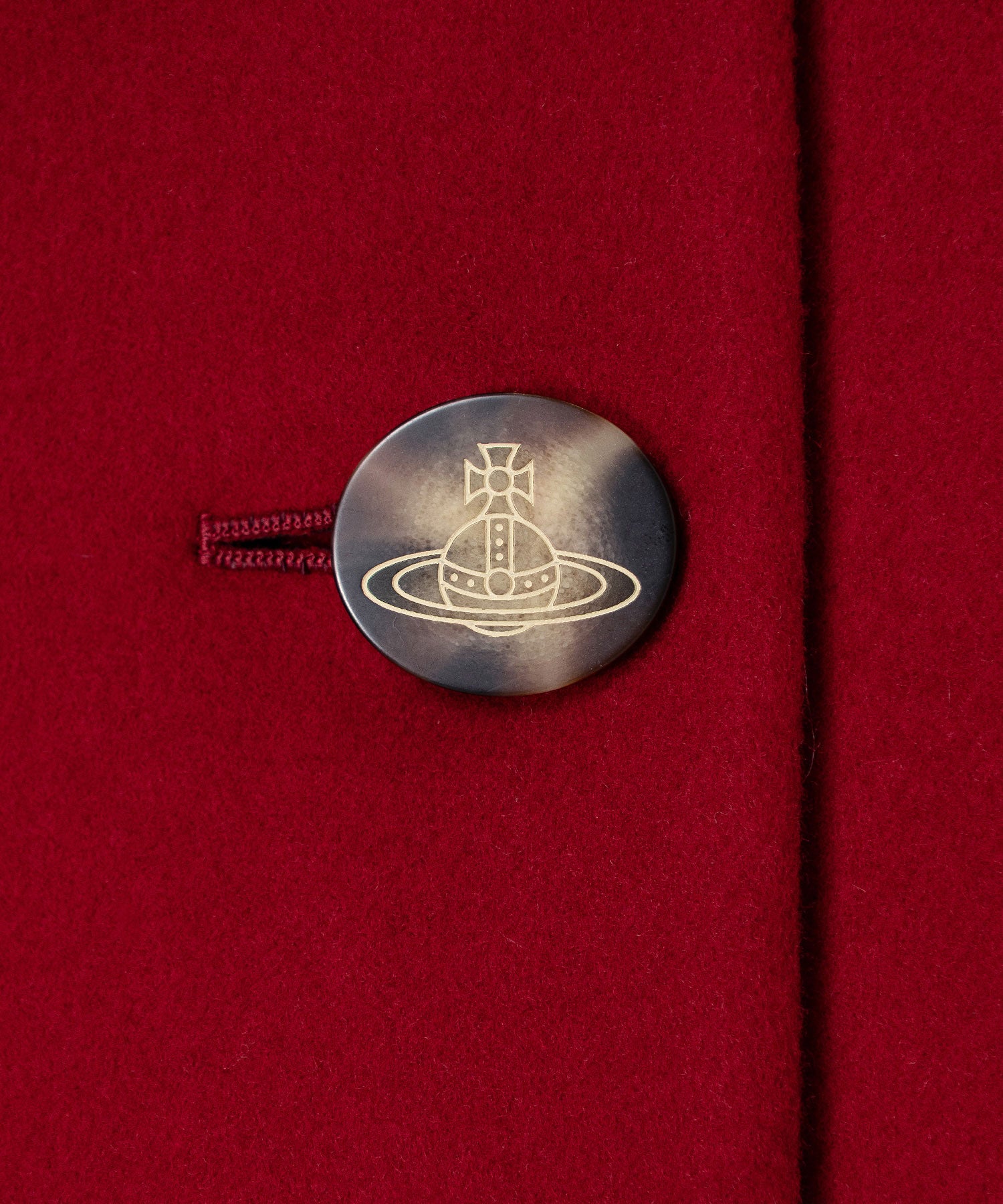 ウールメルトン バットウィングショートコート(レッド)（レディース