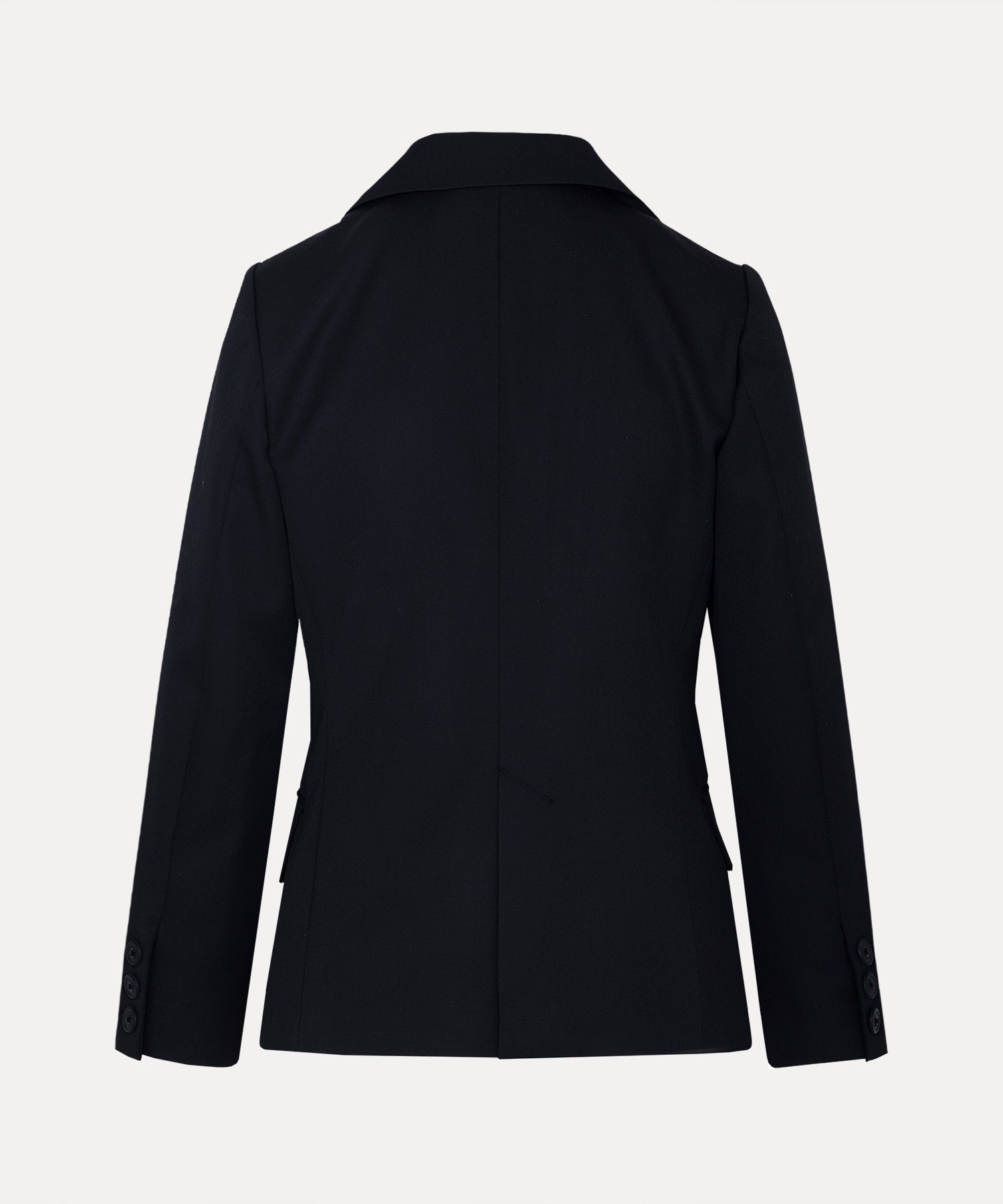 ウールギャバ レイヤードジャケット(ブラック)（レディース