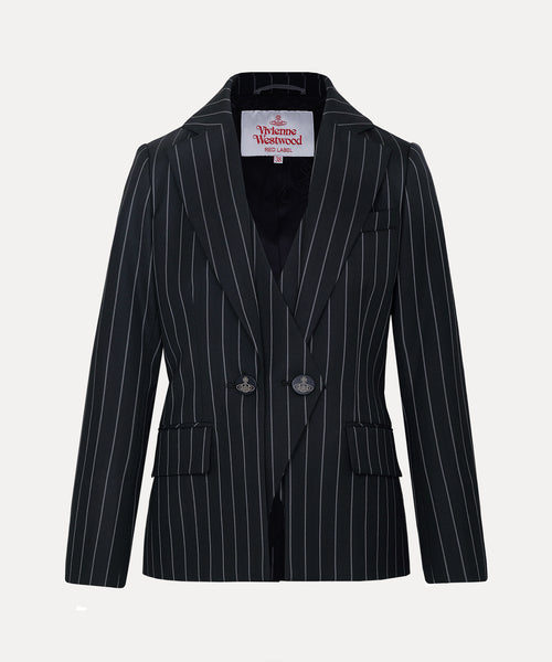 ヴィヴィアンウエストウッド　黒　ジャケット ウールギャバ レイヤードジャケット(ブラック)（レディース