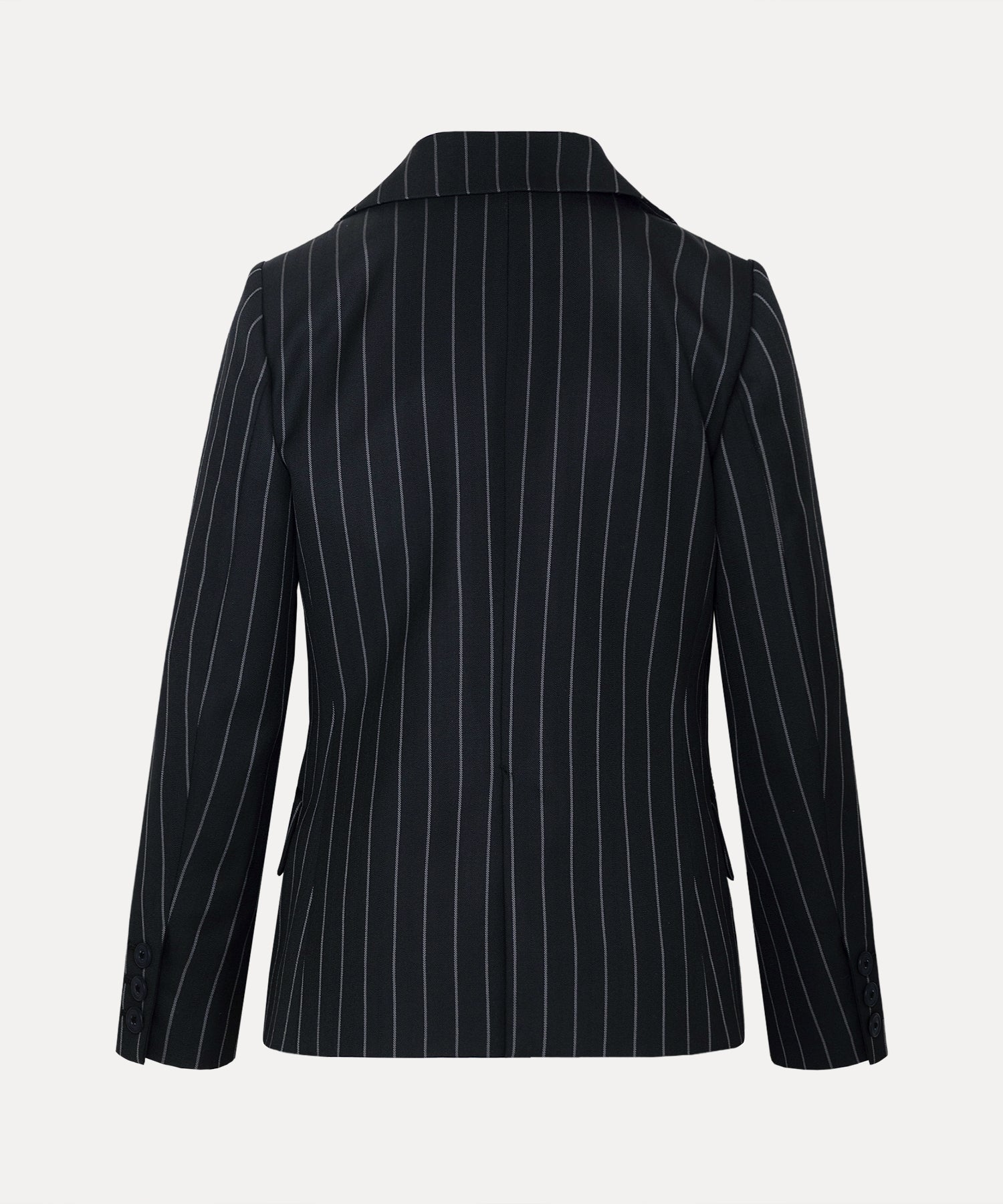 ウールギャバ レイヤードジャケット(ブラック)（レディース