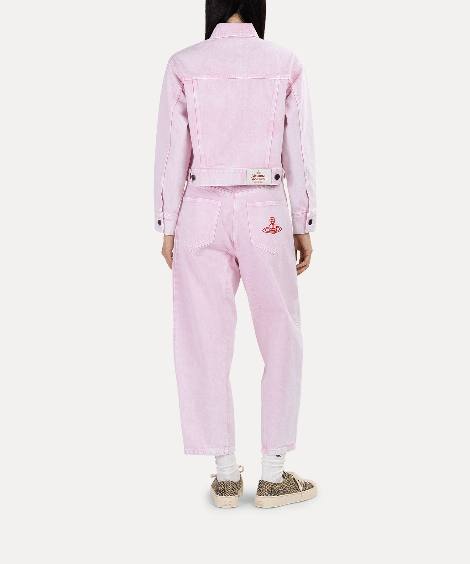 ケミカルカラーデニム ジャケット(ピンク)（レディース）（1612461008