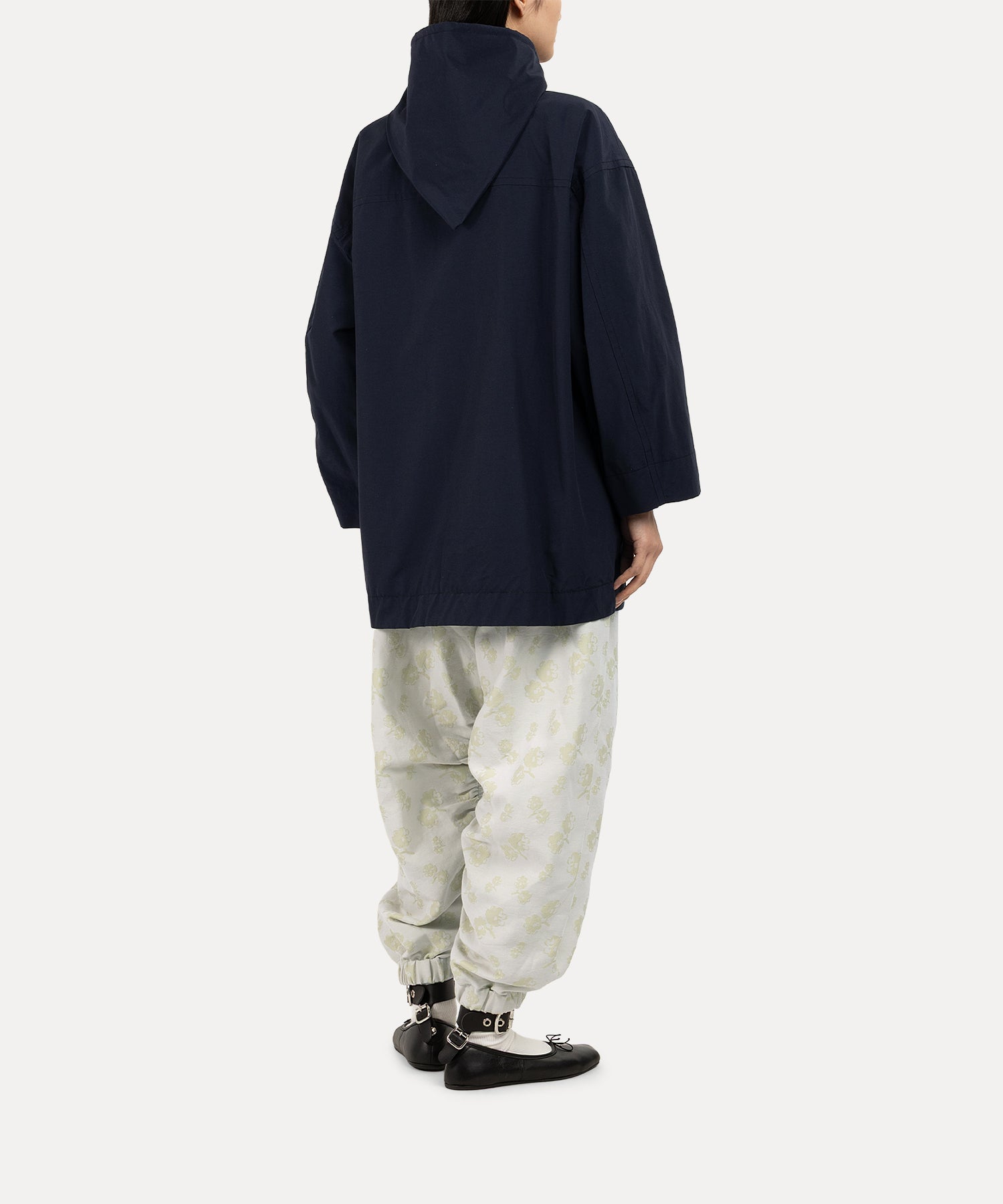 ナイロンコットン クロス リバーシブルコート(ネイビー)（レディース