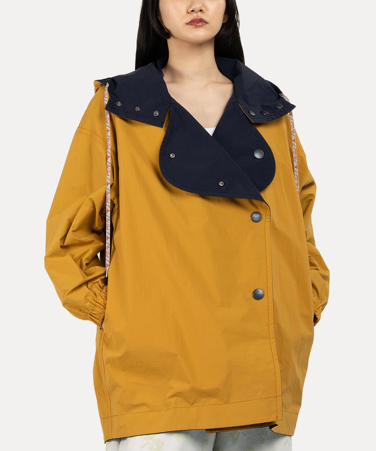 ナイロンコットン クロス リバーシブルコート(ネイビー)（レディース
