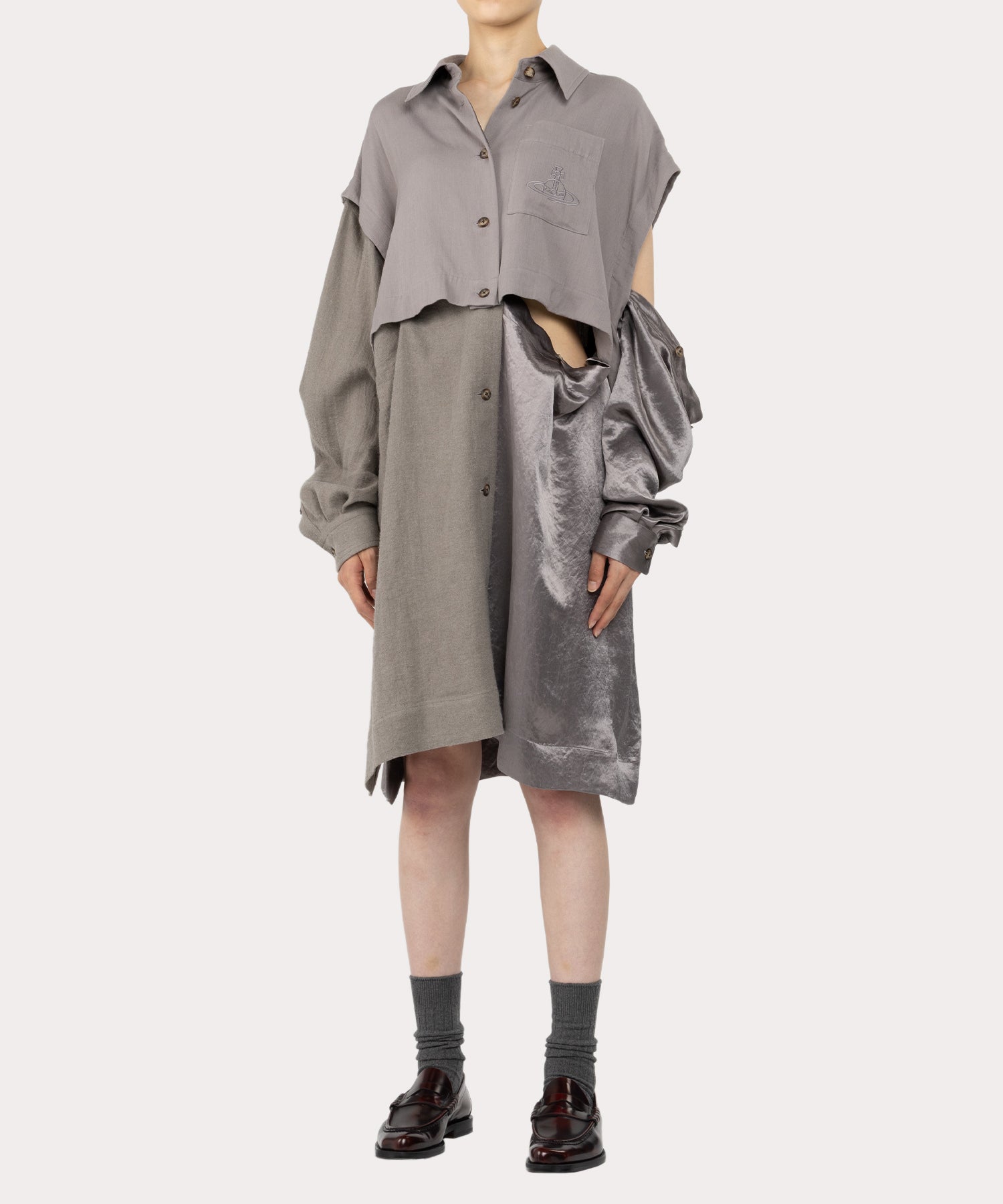 VivienneWestwood☆ ムラ糸裏毛 パネルブロッキングワンピース VivienneWestwood☆ ムラ糸裏毛 パネルブロッキングワンピース
