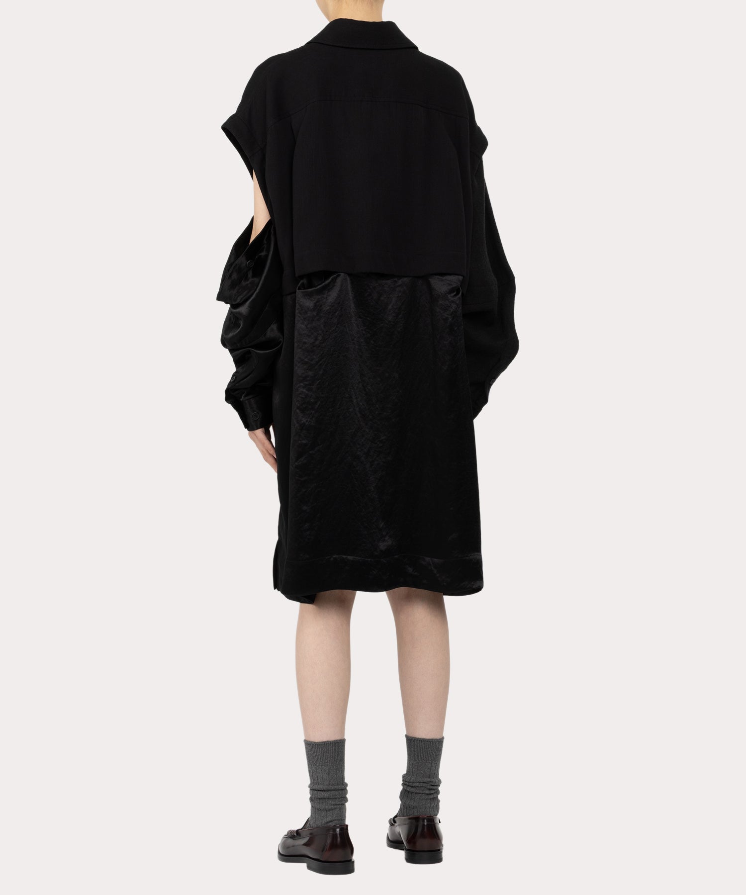 B447-35 イタリア製 Vivienne Westwood ワンピース 40 トーンカラーブロッキング カットスリーブシャツワンピース