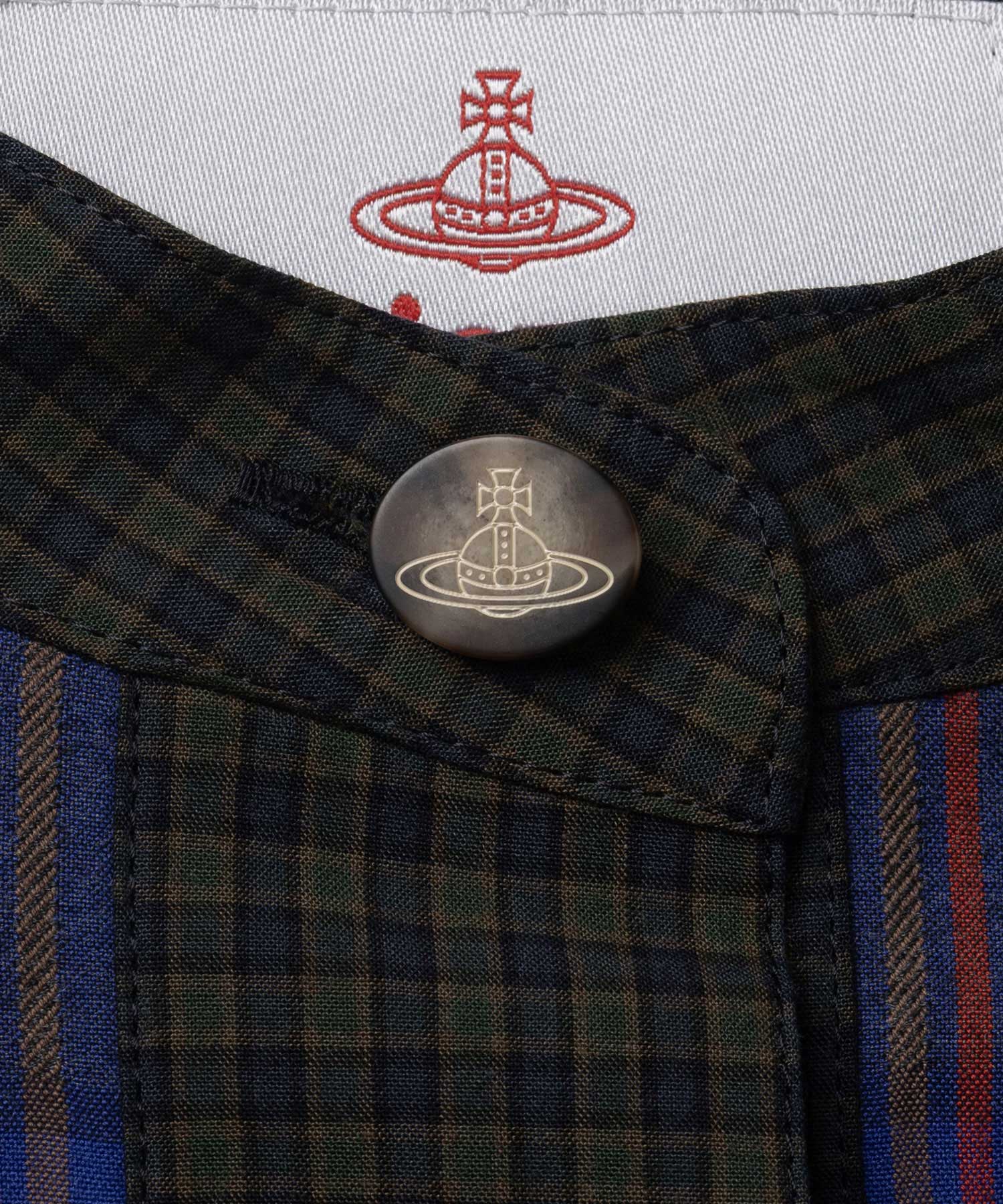 チェックブロッキング ワンピース(グレー系)（レディース