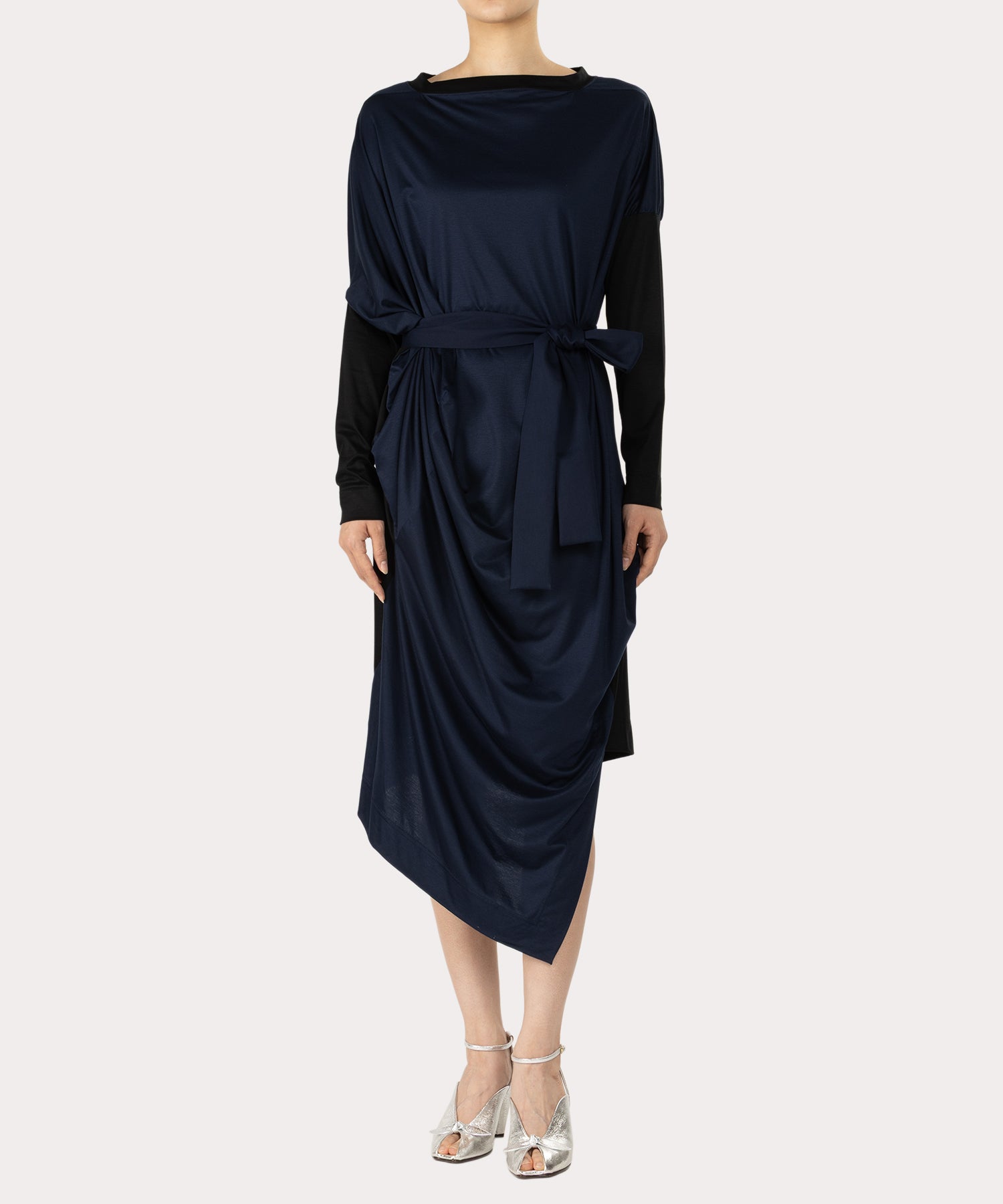 スムースドレープ ワンピース(ブルー系)（レディース）（1612552016