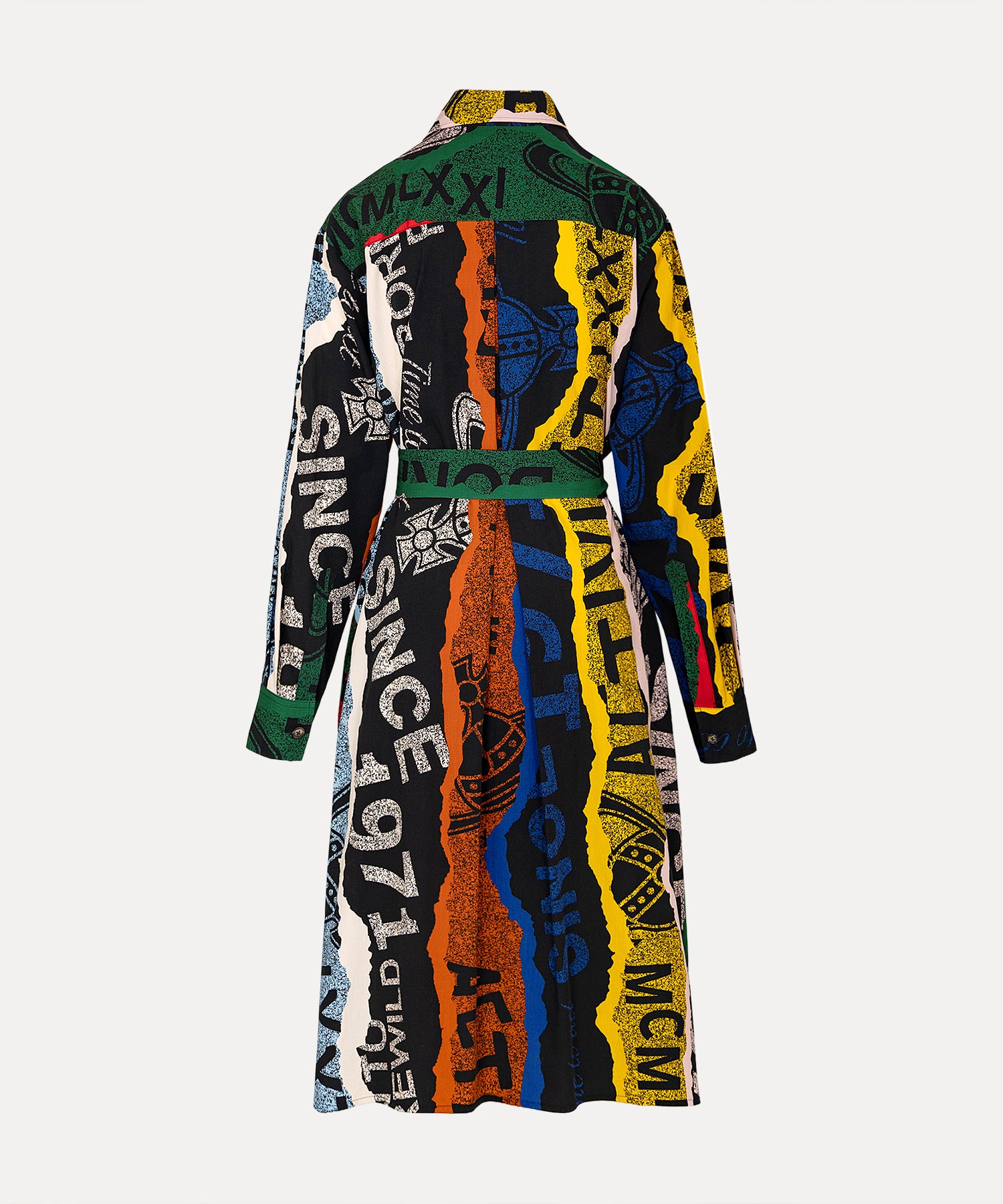 TOWEL BLACK PRINT ハルスシャツワンピース(ブラック)（レディース