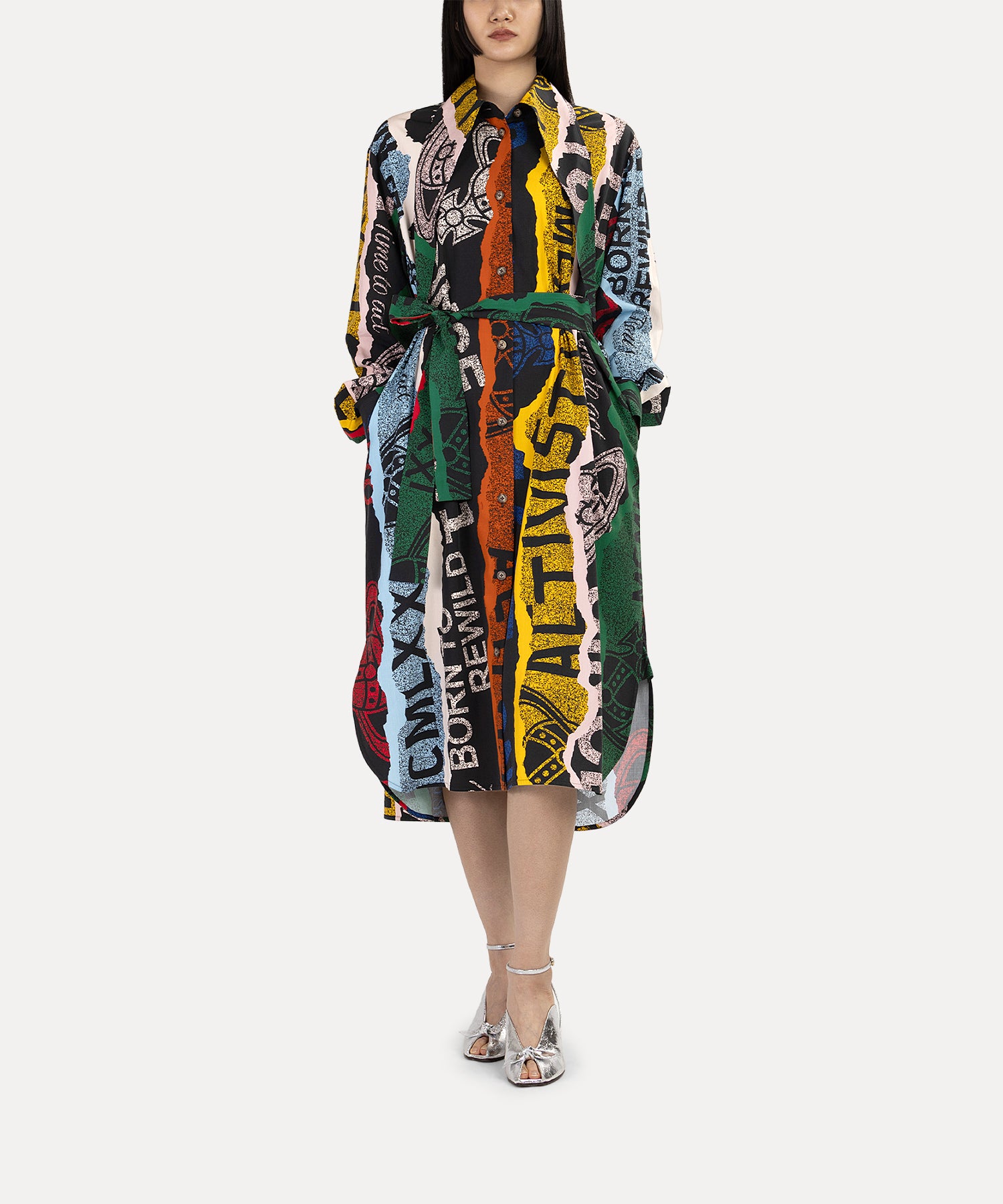 Vivienne Westwood 薔薇オーブ刺繍　フリルポロワンピース VivienneWestwoodRedLabel ヴィヴィアンウエストウッドレッドレーベル