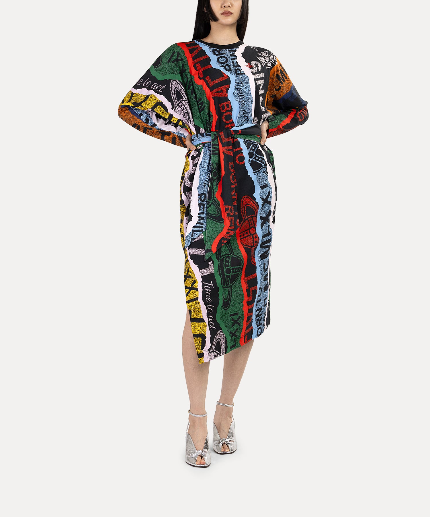 ヴィヴィアンタム　ハイドアンドシーク　パンダ柄　ワンピース　サイズ40 TOWEL BLACK PRINT インフィニティワンピース(ブラック)（レディース