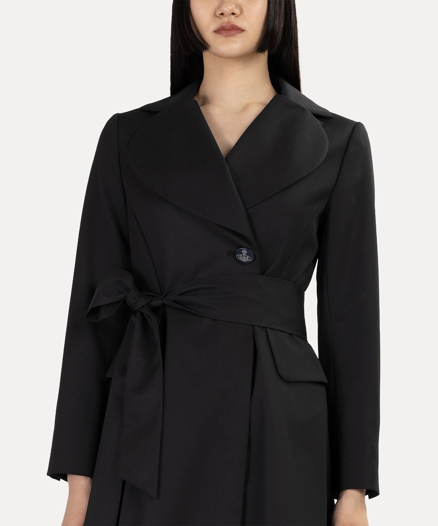 ウールギャバ ラブワンピース(ブラック)（レディース）（1612561004