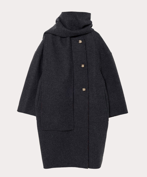 Vivienne Westwood RED LABEL コート マフラー付き タータンチェック リバーマフラー付きコート(グレー系