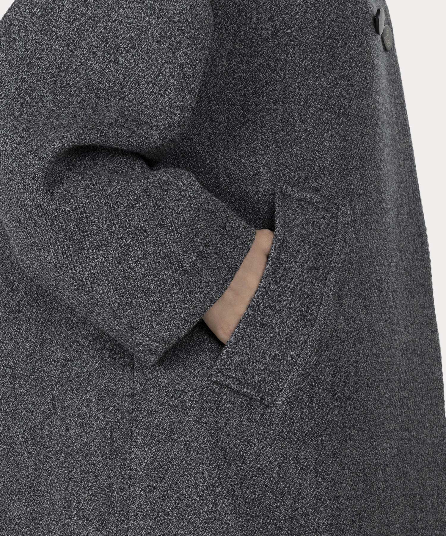 ハイランド杢二重 ドールコート(グレー)（レディース）（1612652002