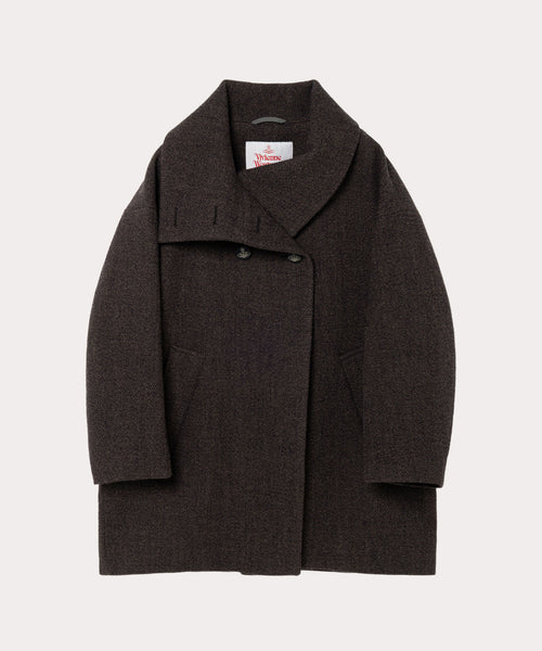 ハイランド杢二重 ドールコート(ブラウン)（レディース）（1612652002