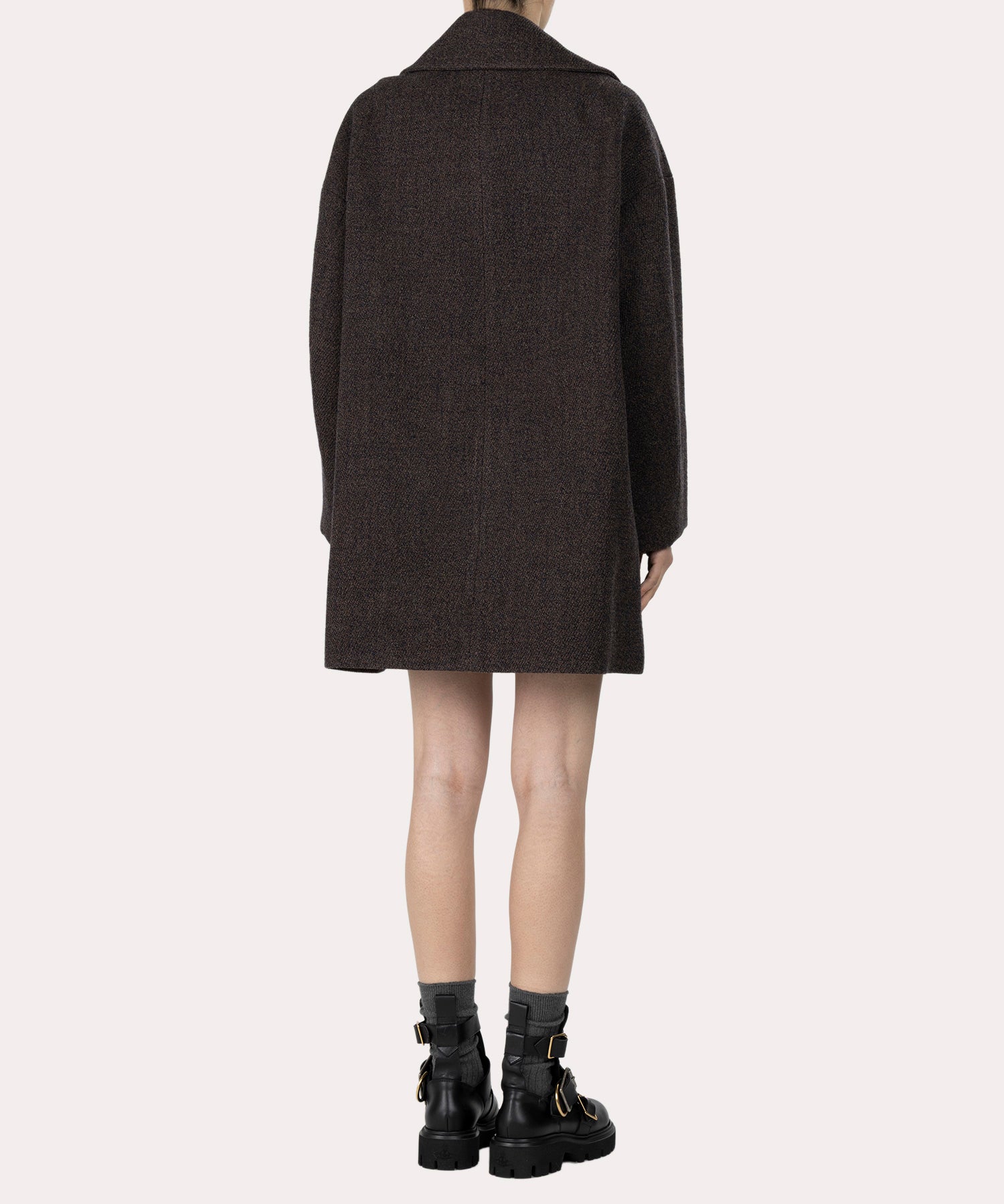 ハイランド杢二重 ドールコート(ブラウン)（レディース）（1612652002