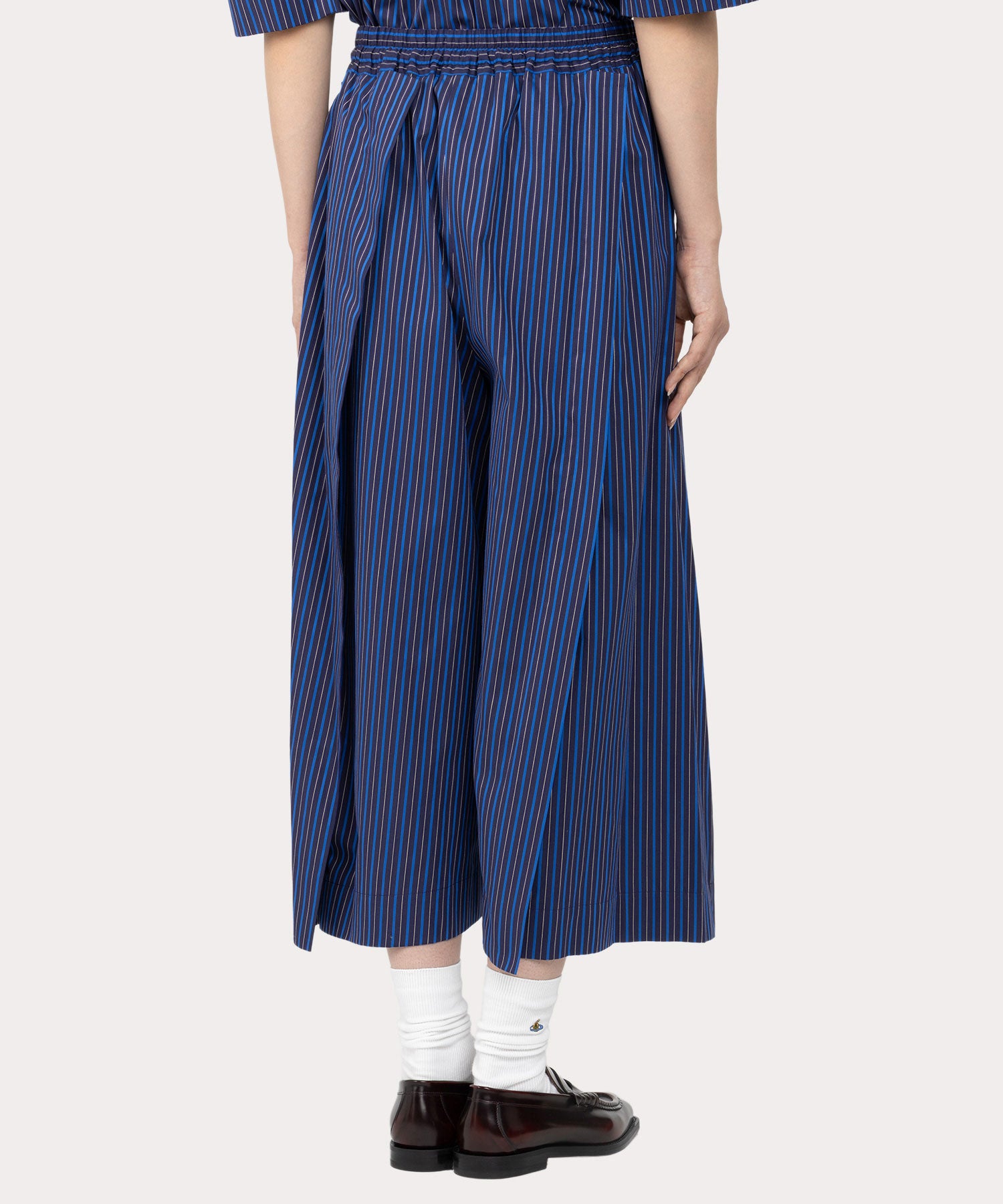 関税送料込★Vivienne Westwood ワイドパンツ レジメンタルドビーストライプ タックプリーツワイドパンツ