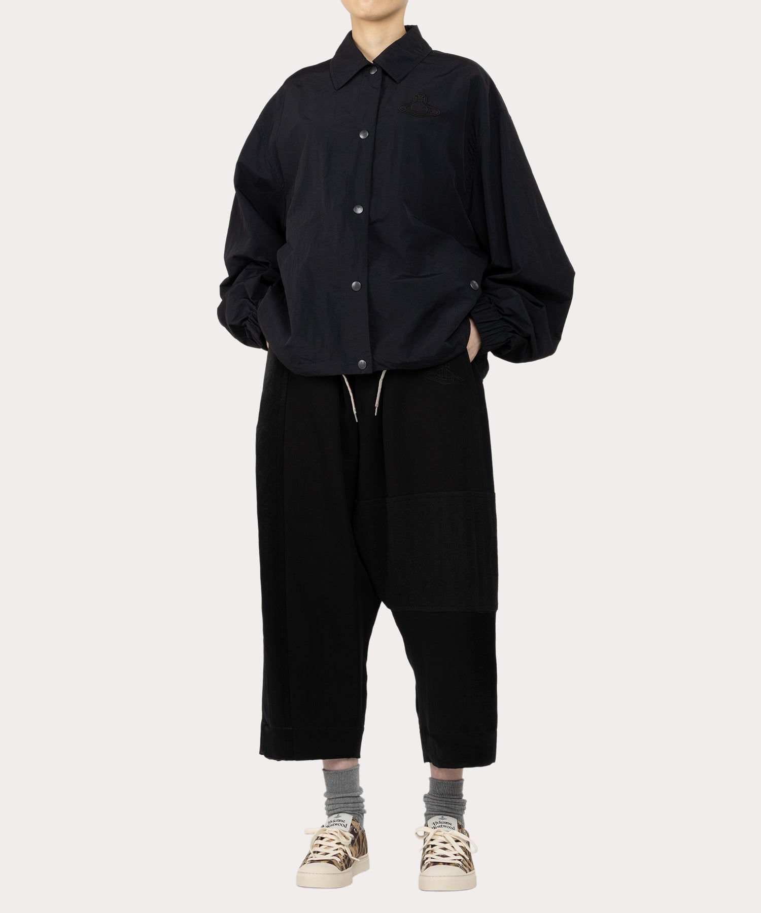 Vivienne Westwood アシメワイドパンツ　新品未使用 トーンカラーブロッキング ワイドパンツ(ブラック)（レディース