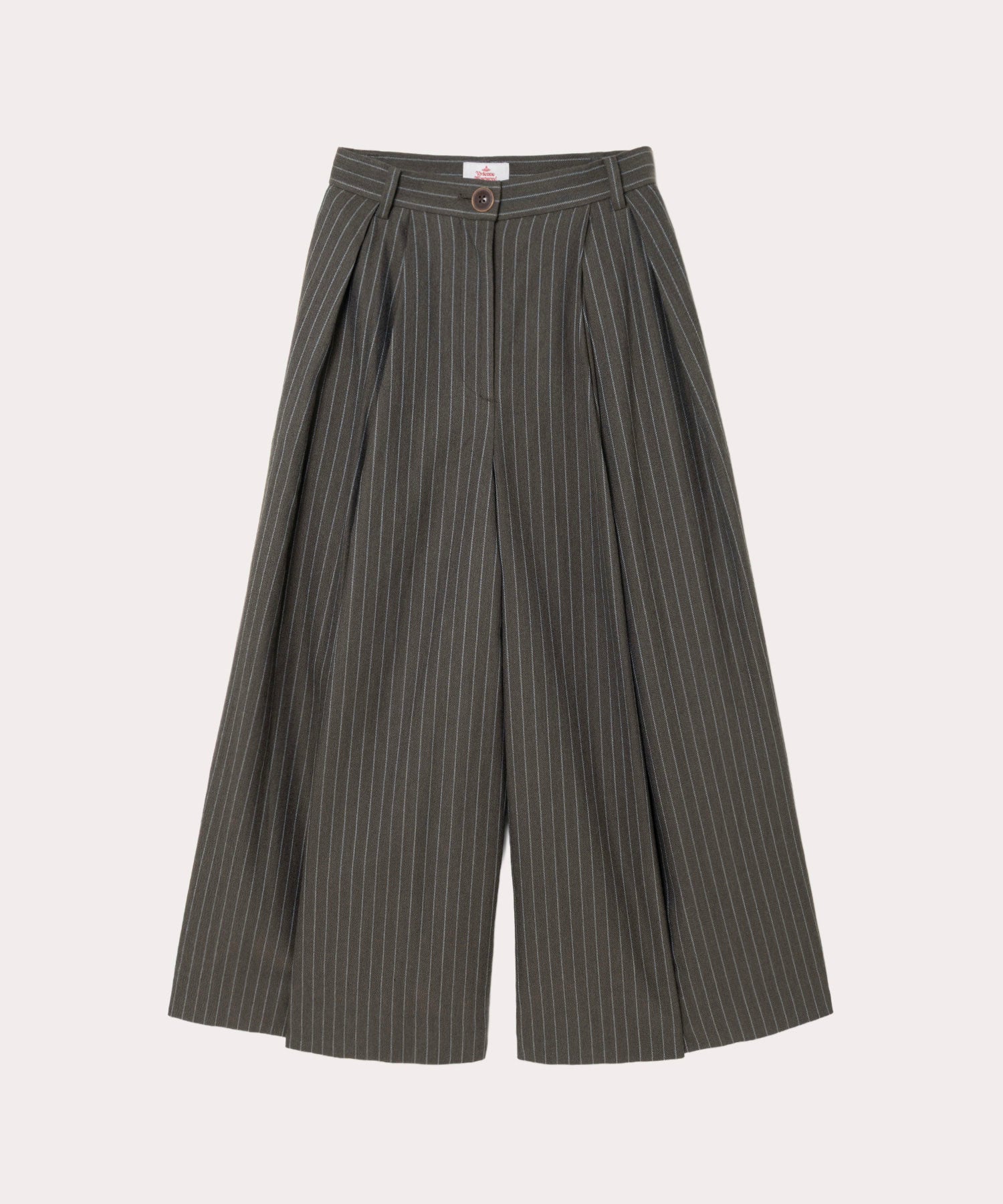 カスリストライプ タックスーパーワイドトラウザーズ(カーキ系