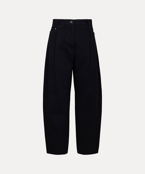 【ヴィヴィアンウエストウッド】ロングボトムス デニム ワイドパンツ(ブラック)（レディース）（1612761002）｜ウェア