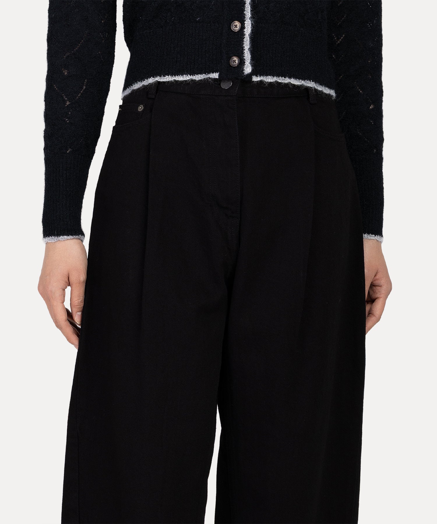 デニム ワイドパンツ(ブラック)（レディース）（1612761002）｜ウェア