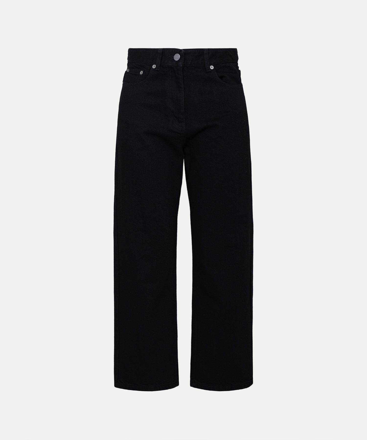 デニム ストレートパンツ(ブラック)（レディース）（1612761003