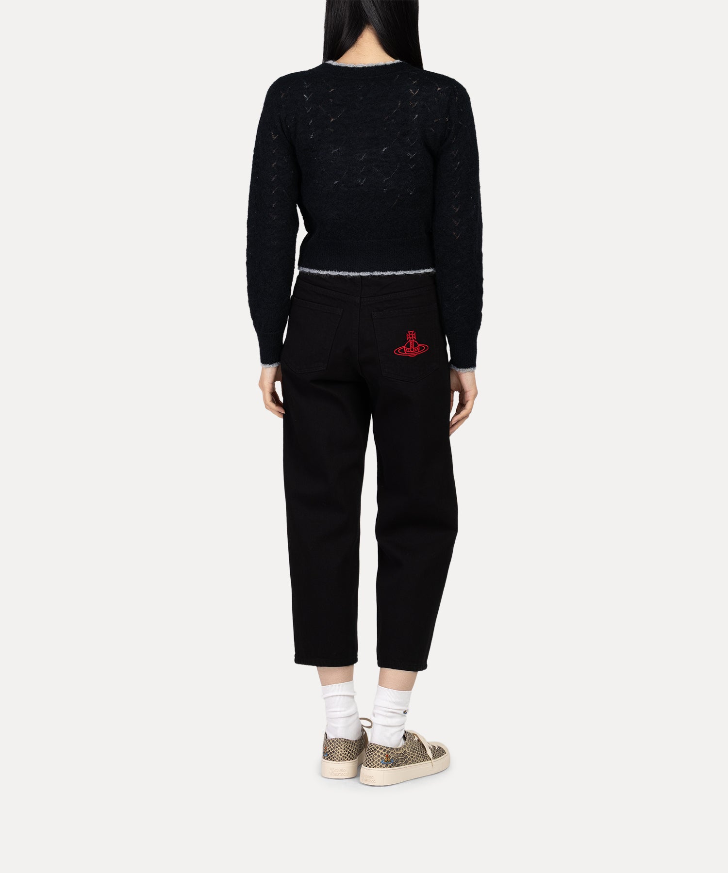 デニム ストレートパンツ(ブラック)（レディース）（1612761003