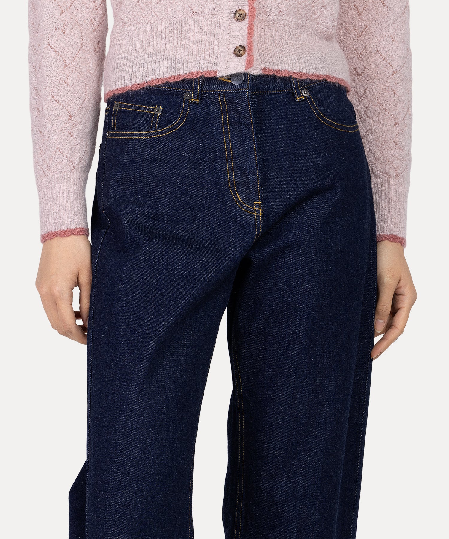 デニム ストレートパンツ(ブルー)（レディース）（1612761003