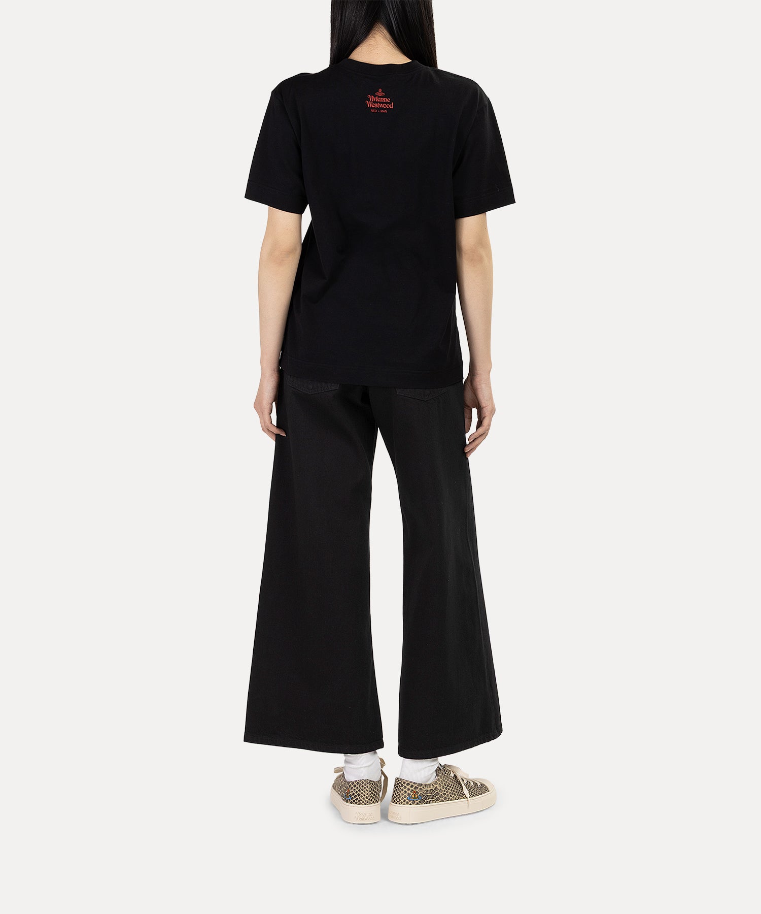 オーガニックコットン フレアパンツ(ブラック)（レディース