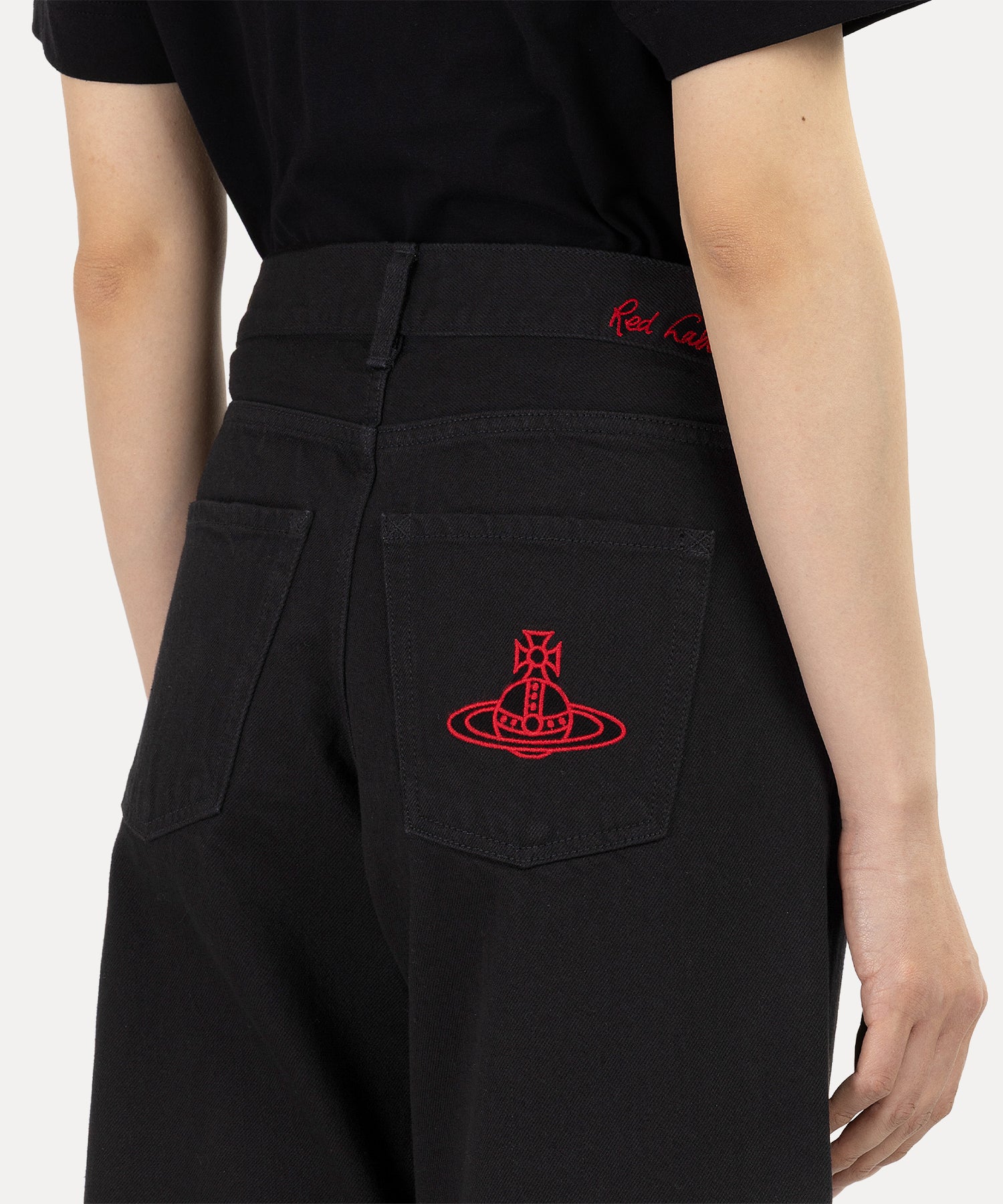 オーガニックコットン フレアパンツ(ブラック)（レディース